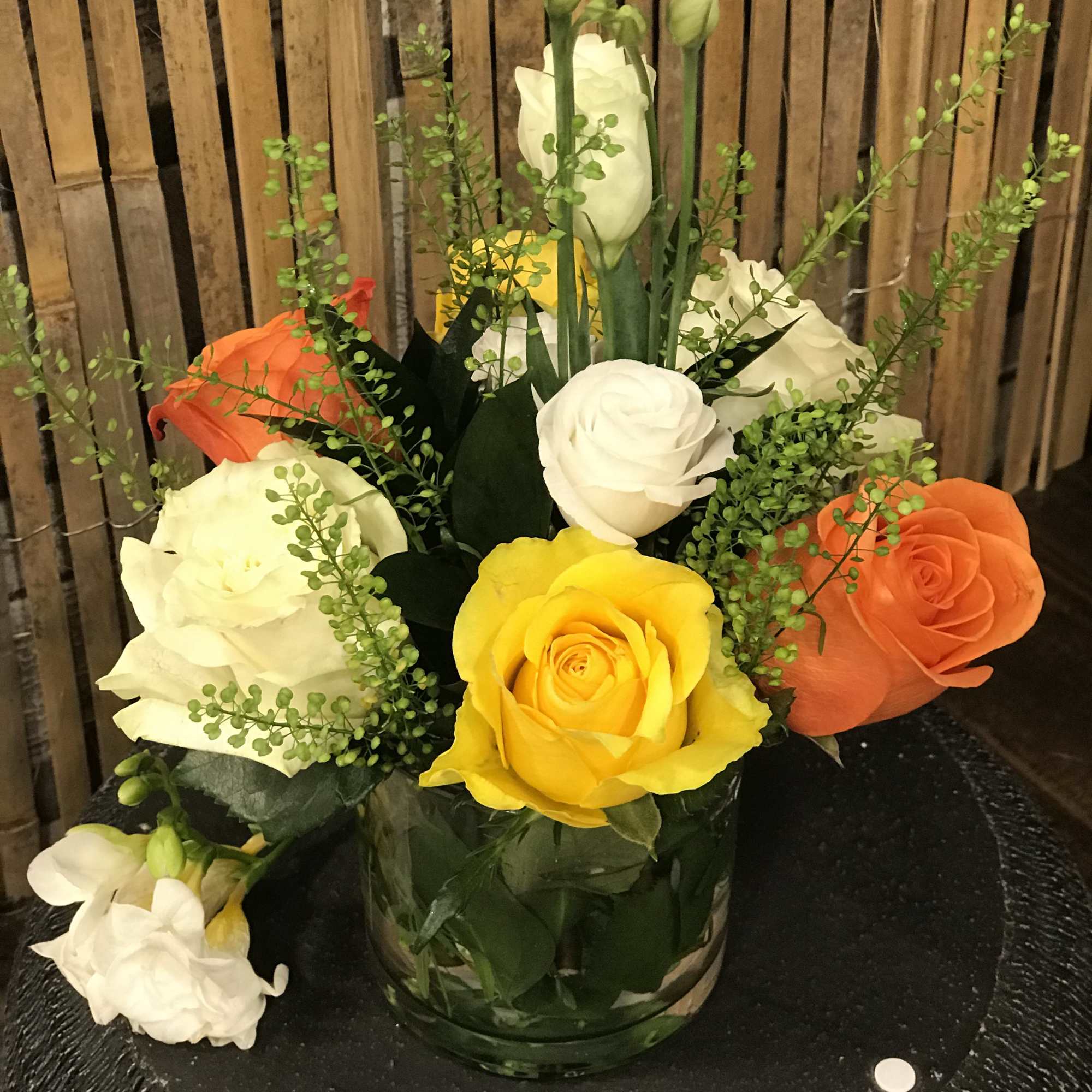 Colorful Roses and Lisianthus