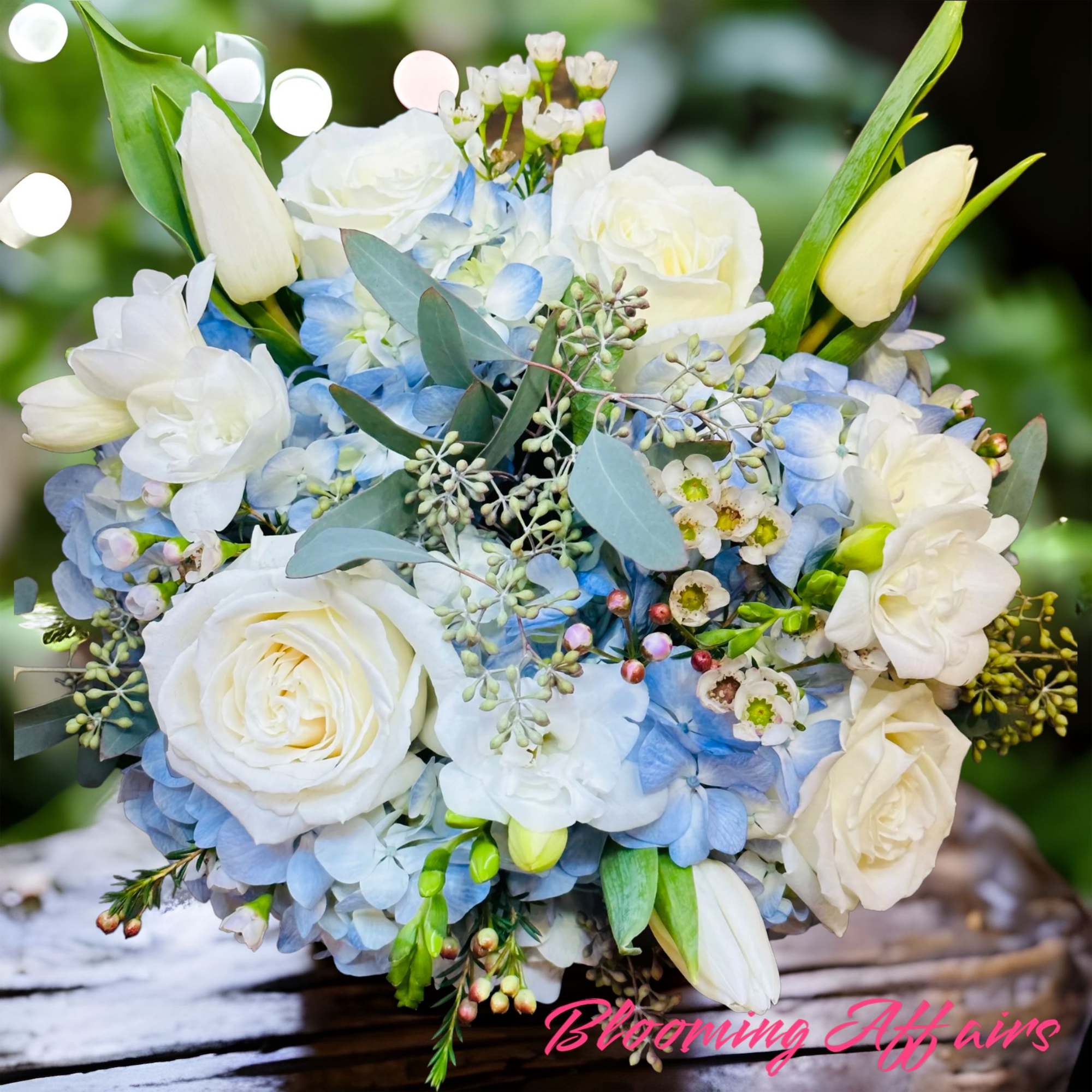 Harmony of Blue and white flowers 
