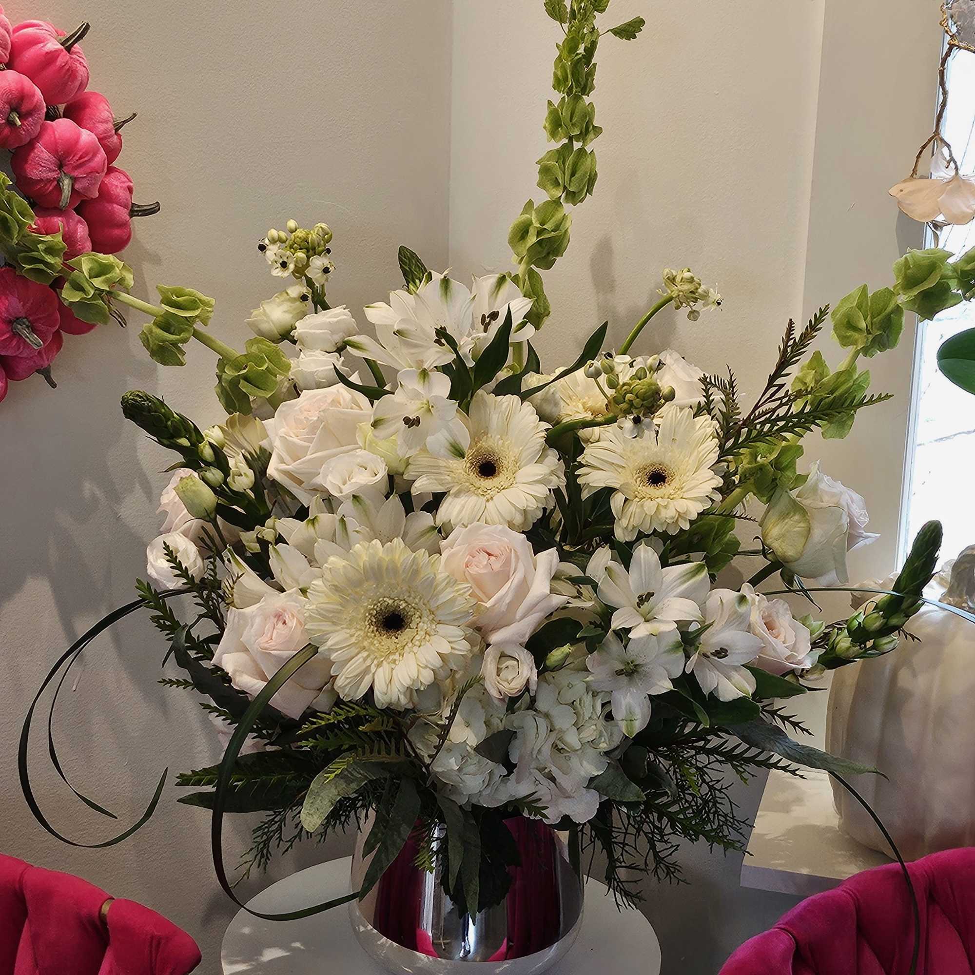 As hopeful as the bright horizon ahead, this glorious white bouquet of