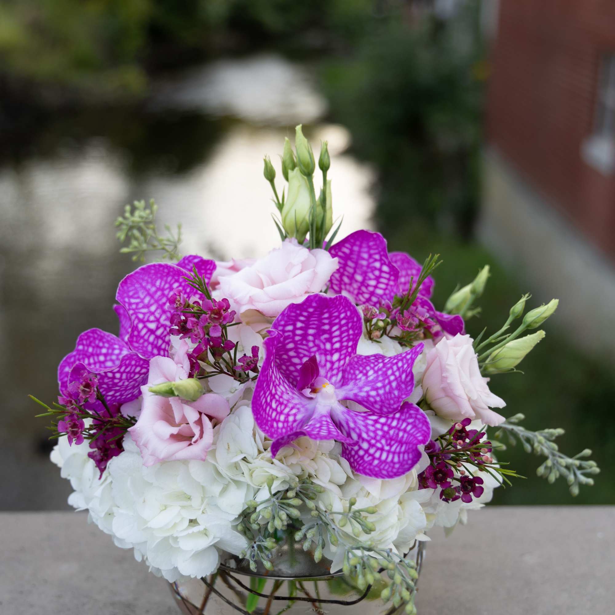 Vanda orchid, Hydrangeas, Lisianthus