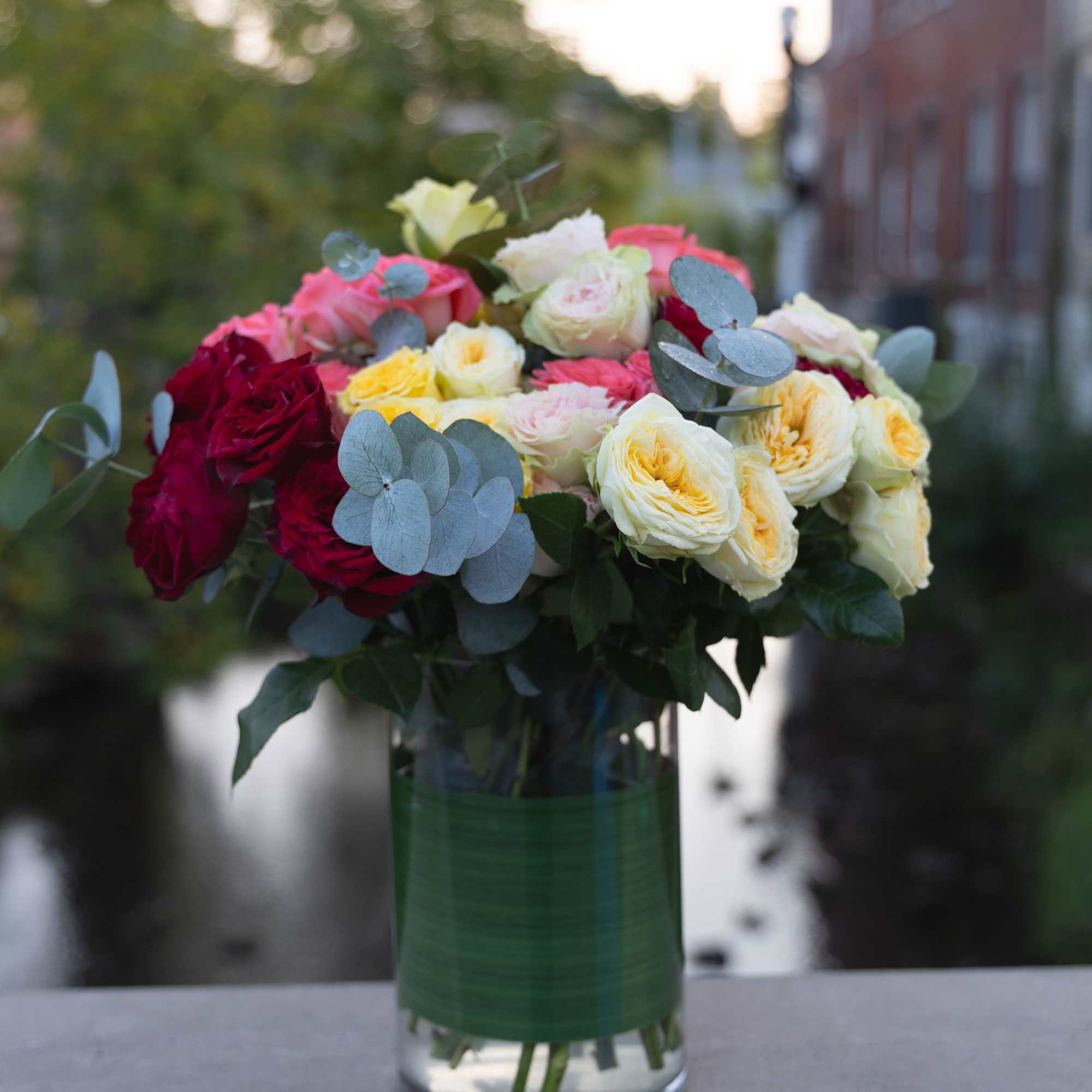 Mixed Spray Roses in the vase