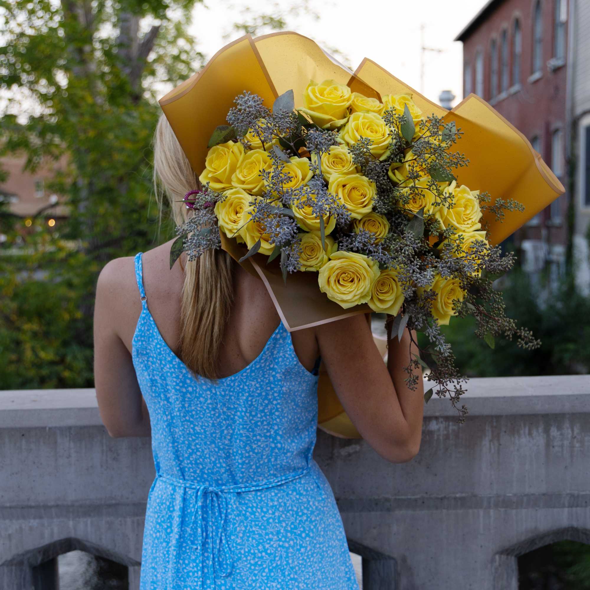 Two dozen yellow roses 