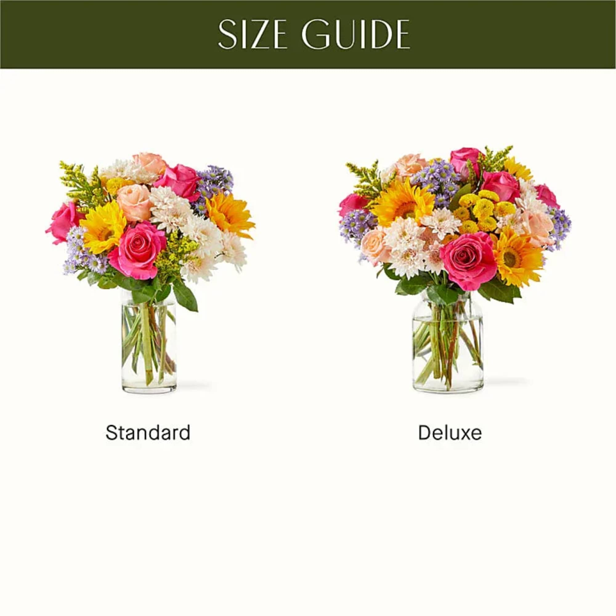 A colorful blend of roses, sunflowers, and poms to celebrate life events