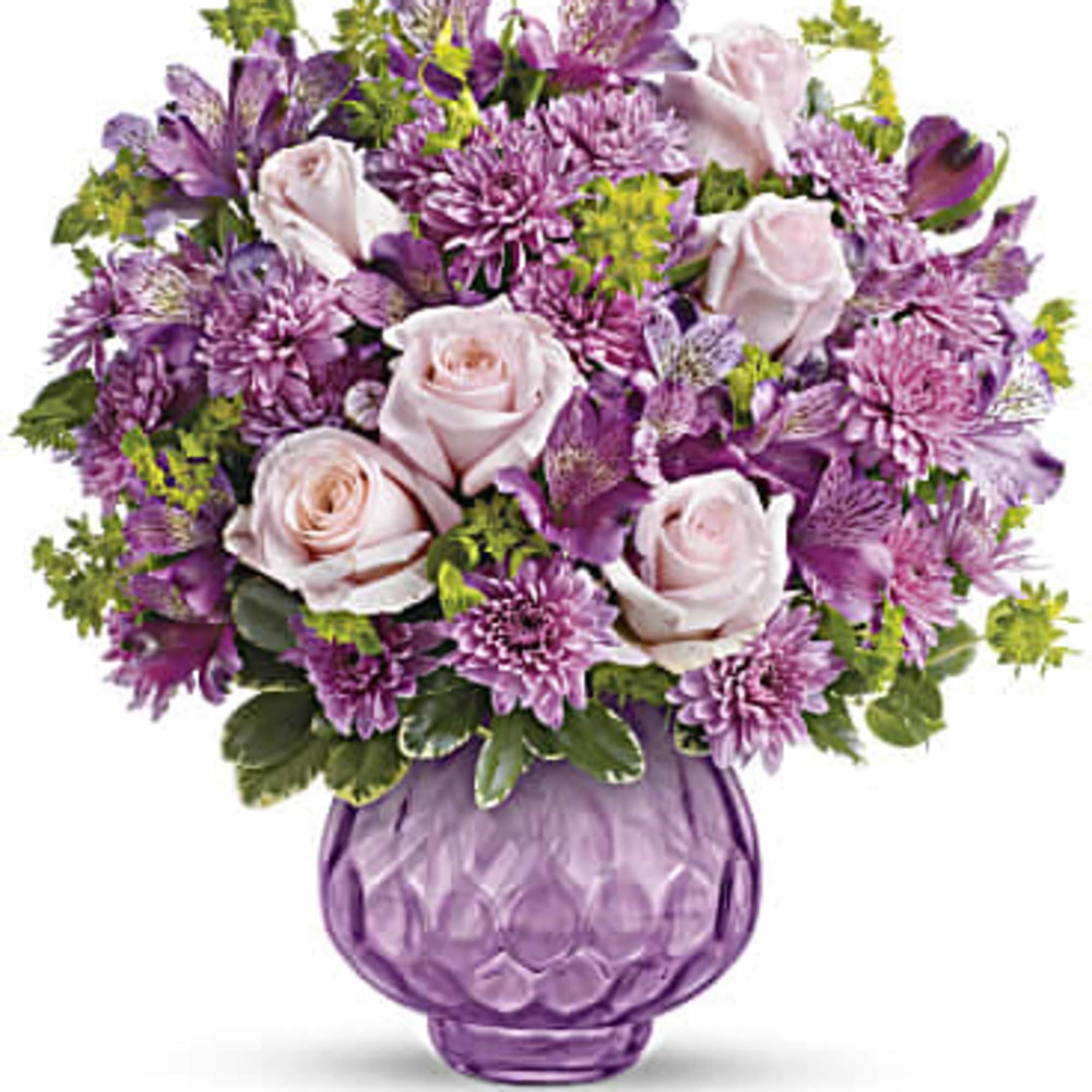 Like fine chiffon, this luxurious lavender bouquet is fabulously feminine and delightfully