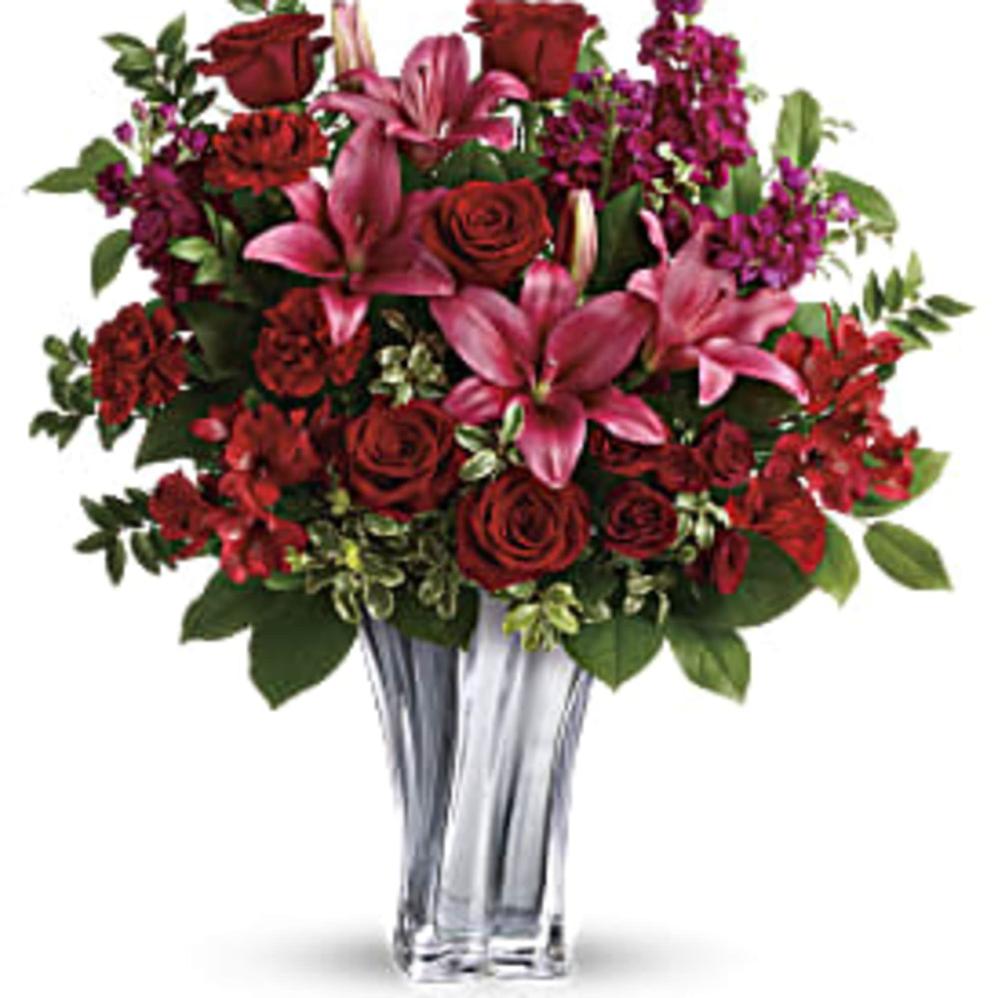 Sleek and chic, this sterling silver mirrored, blown glass vase adds a