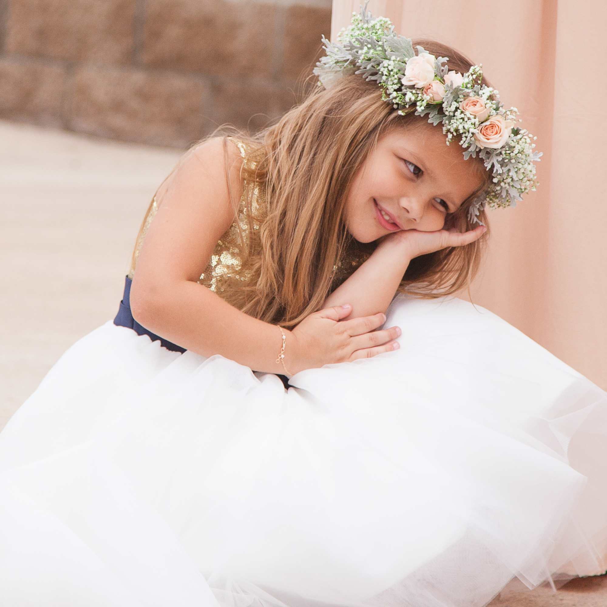 Traditional flower crown for any occasion.  Spray roses available in a