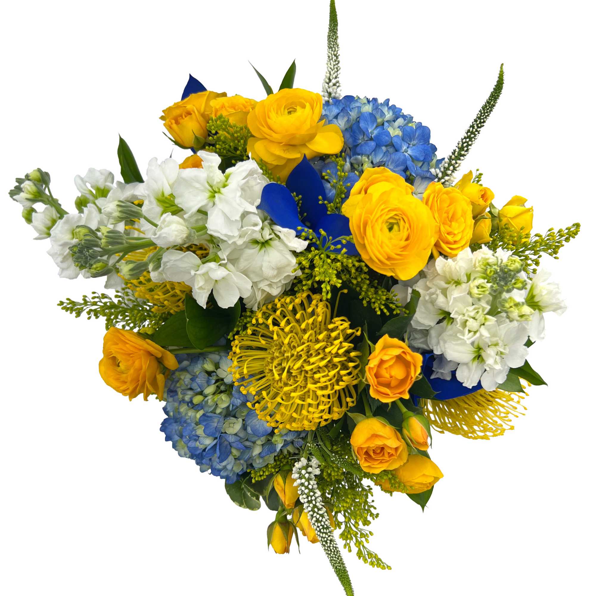 Bring in some cheer with this combinations of yellow protea, spray roses Bring in some cheer with this combinations of yellow protea, spray roses