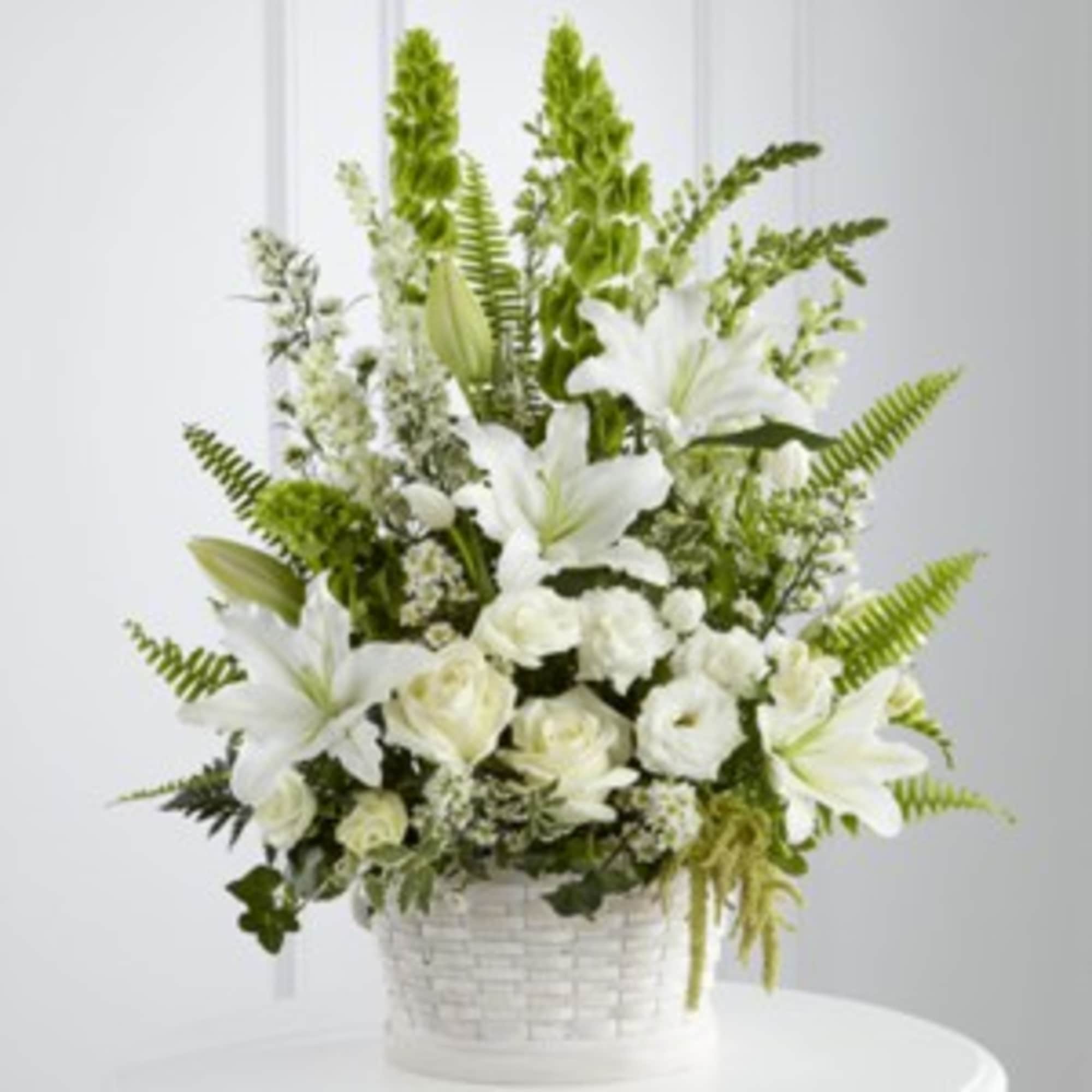 The In Our Thoughts Arrangement is a symbol of pure peace and