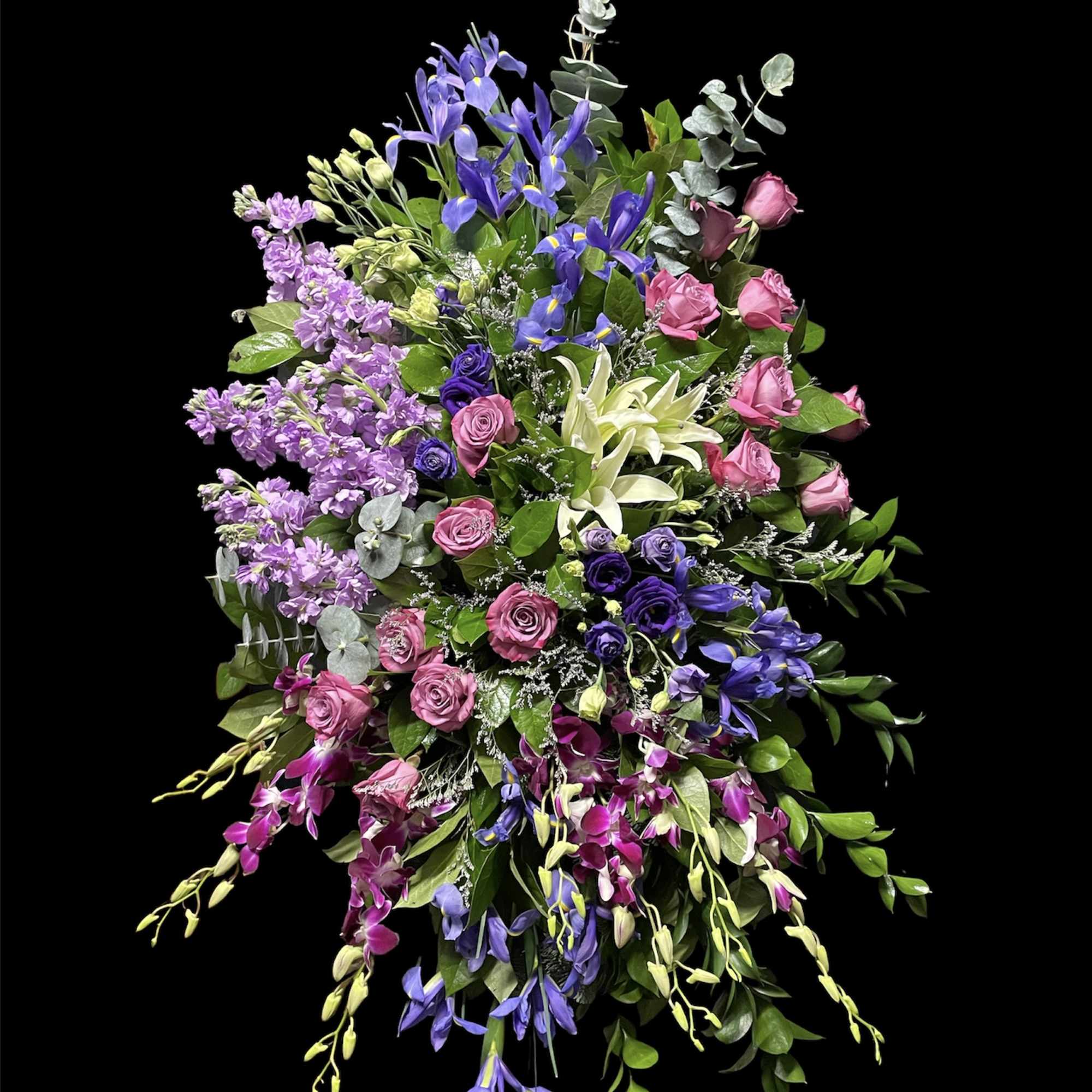 A lovely lavender spray of flowers lets you share your compassion hope