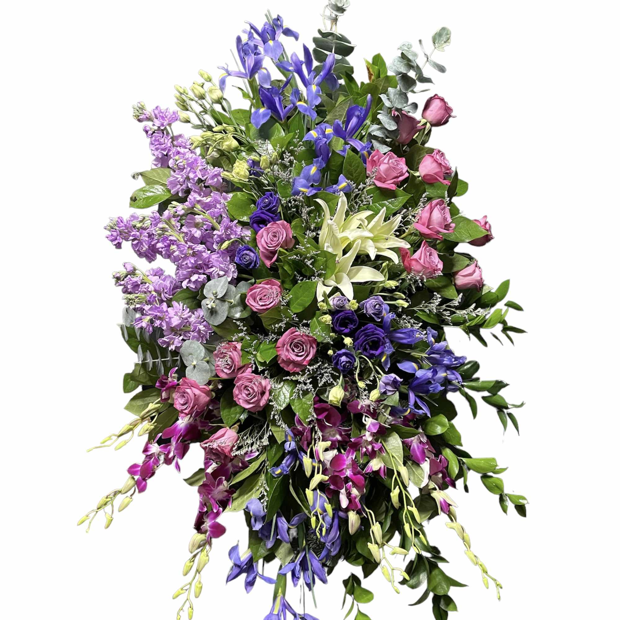 A lovely lavender spray of flowers lets you share your compassion hope