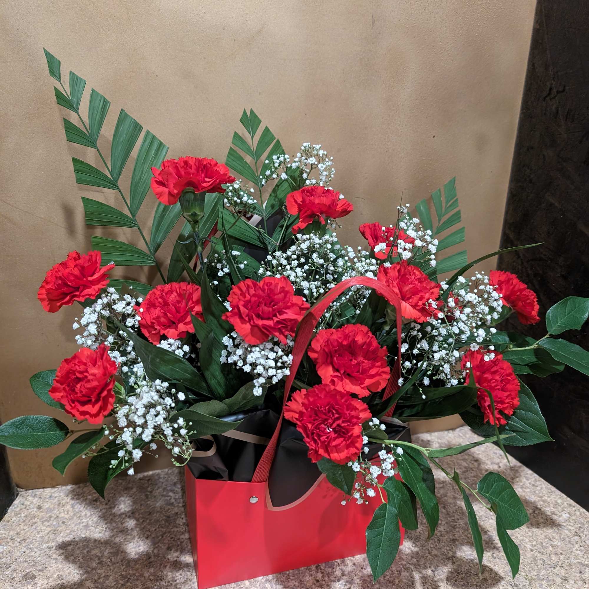 We are happy to offer  a beautiful arrangement with fresh, hand-picked