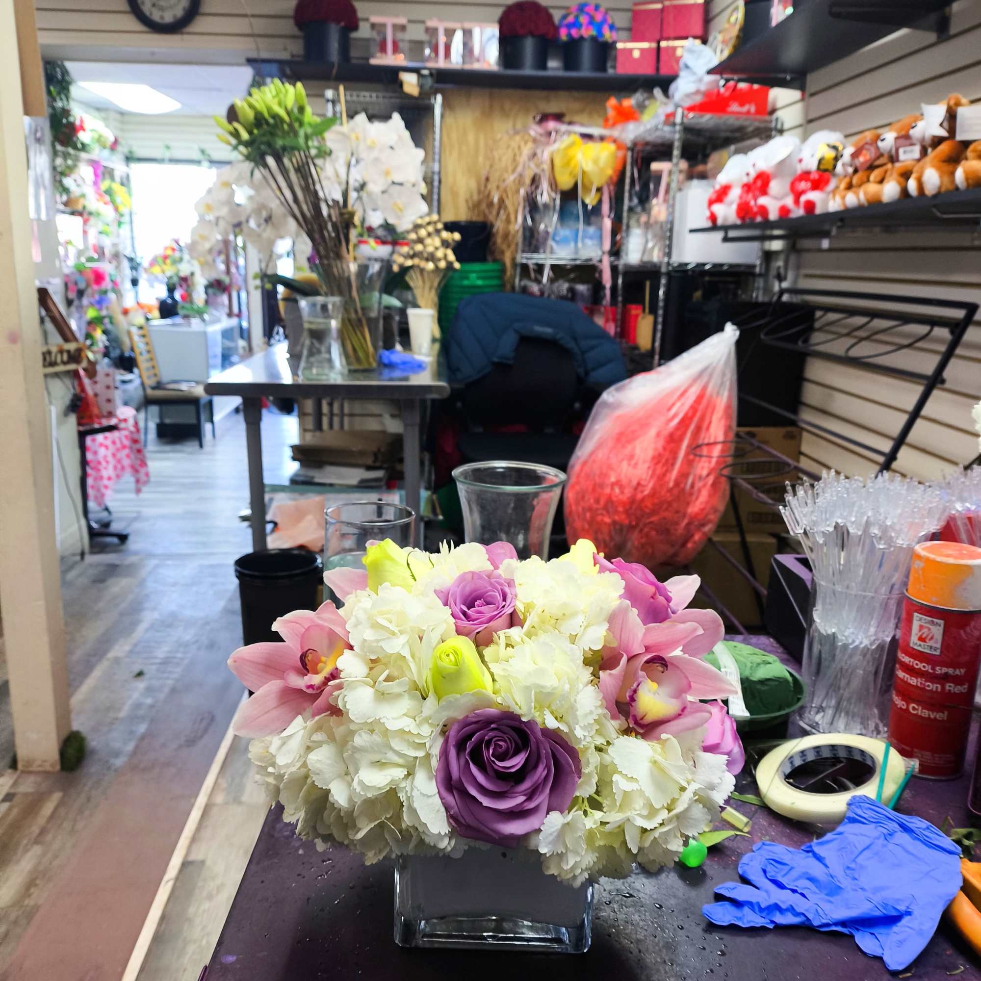 Our most popular arrangement! Pop of Lavender  is the perfect gift