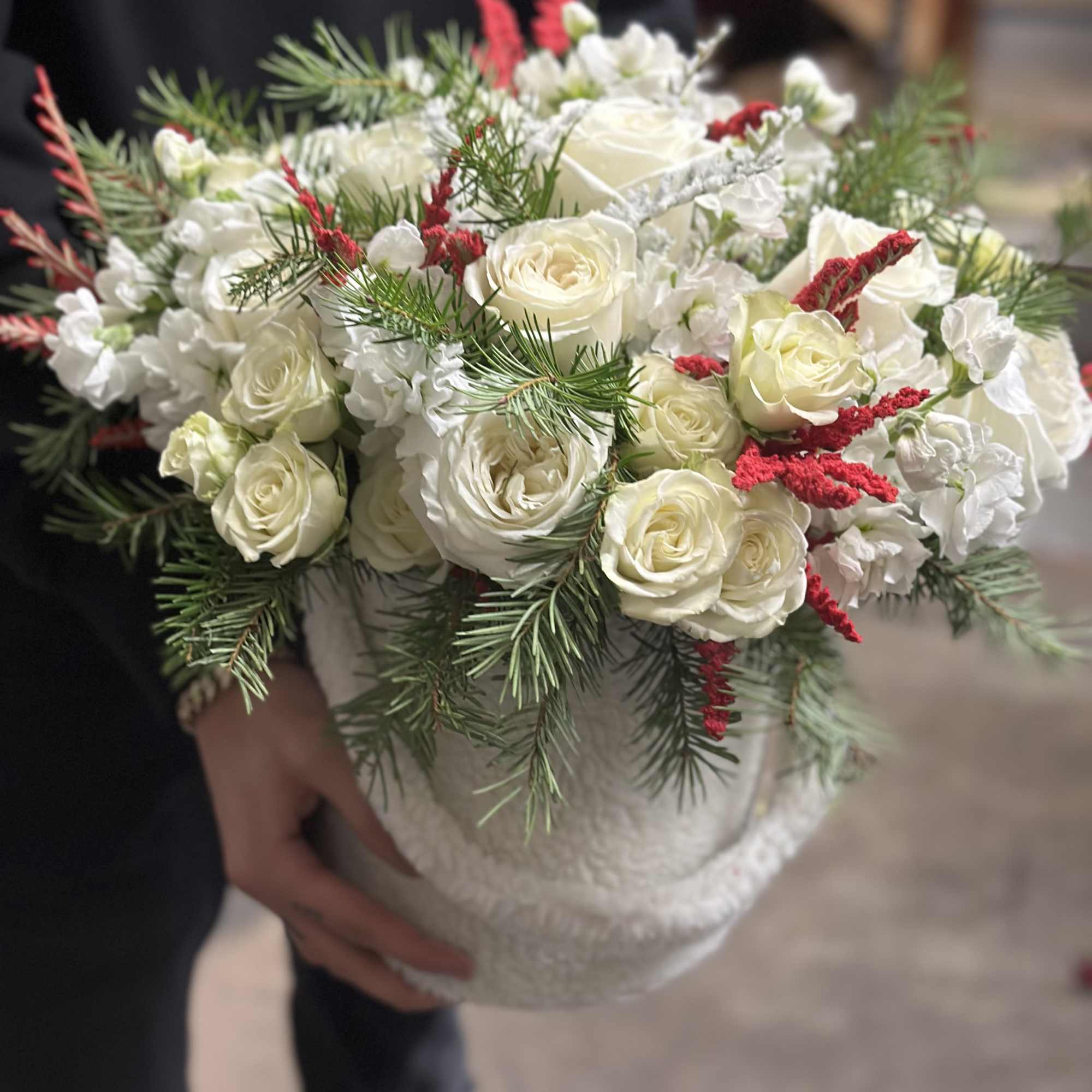 Fuzzy bear for box filled with christmavy goodness. Fuzzy bear for box filled with christmavy goodness.