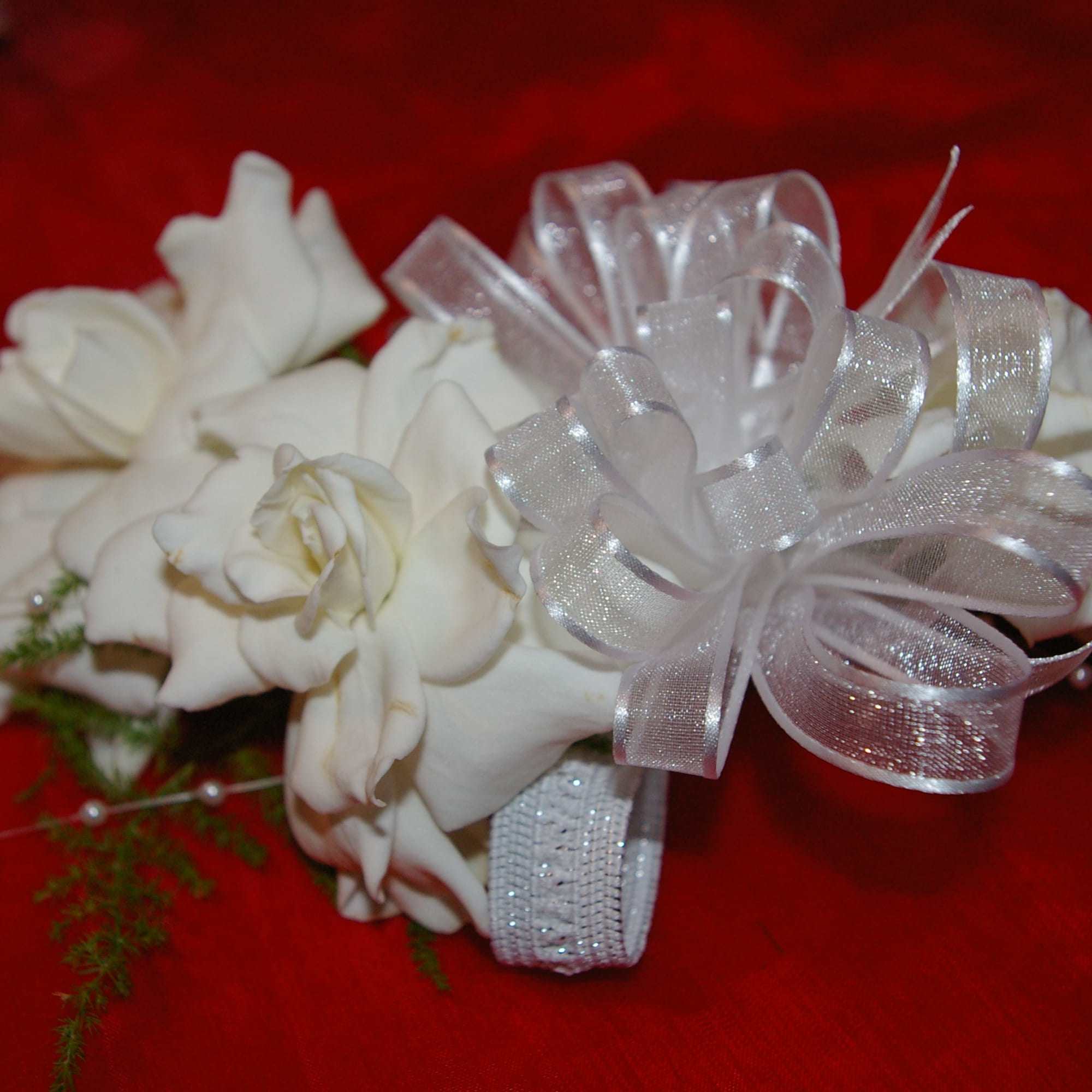 light pink  roses with colorful miniature flowers