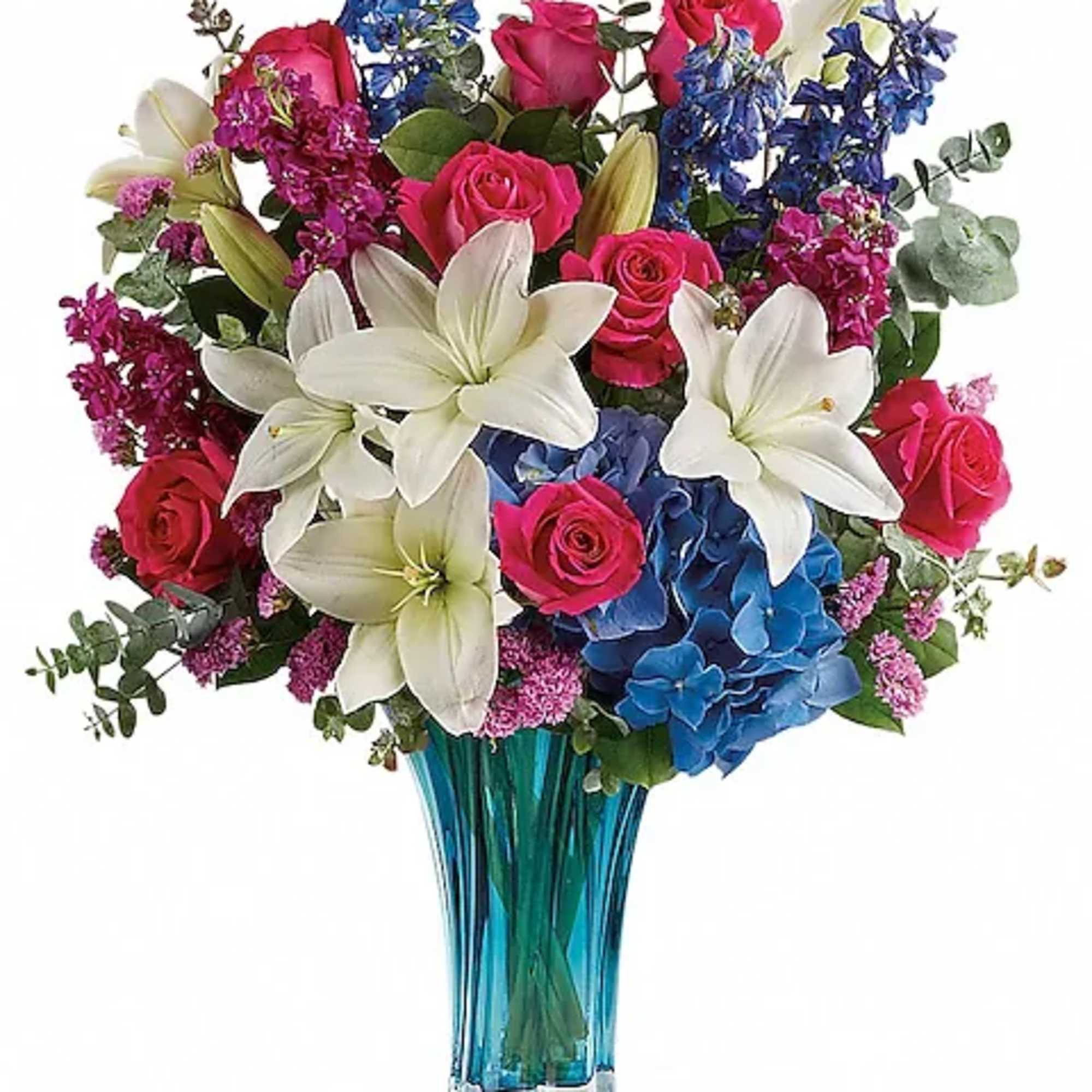 As enchanting and elegant as the sea, this stunning blown glass vase