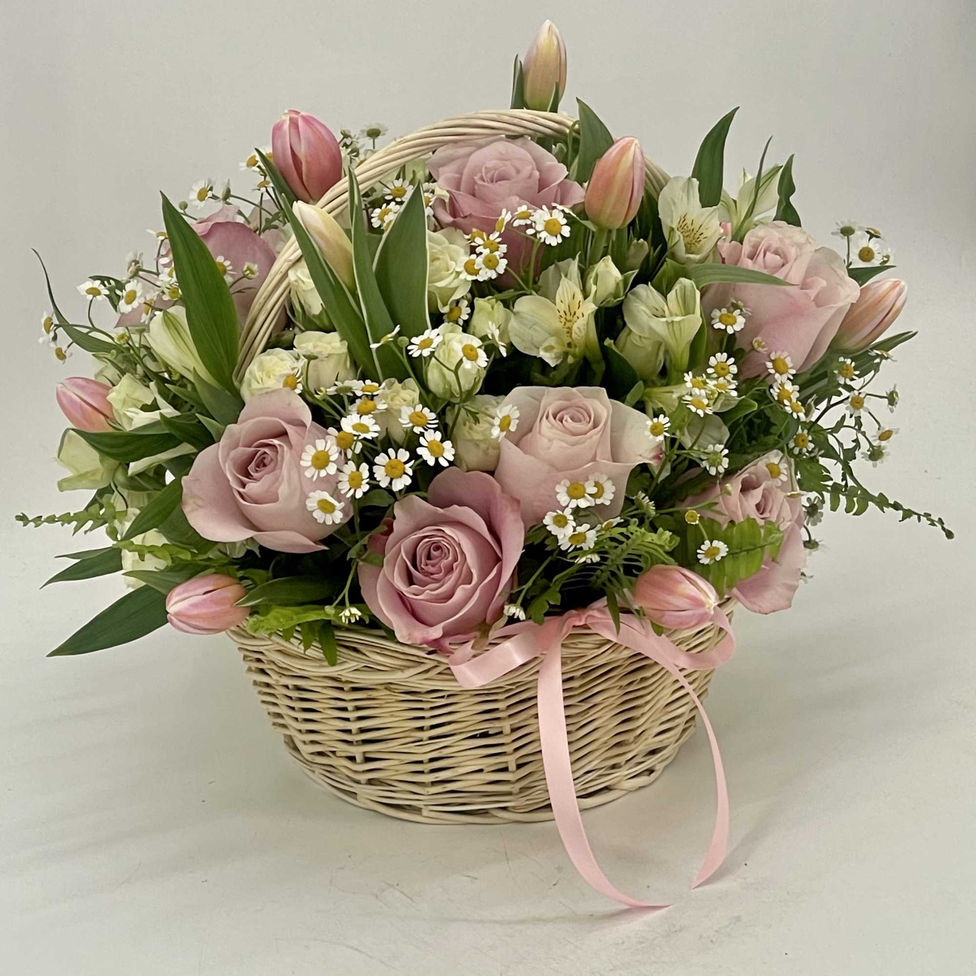 Experience the sweetness of spring with our Strawberry Swirl arrangement  (any