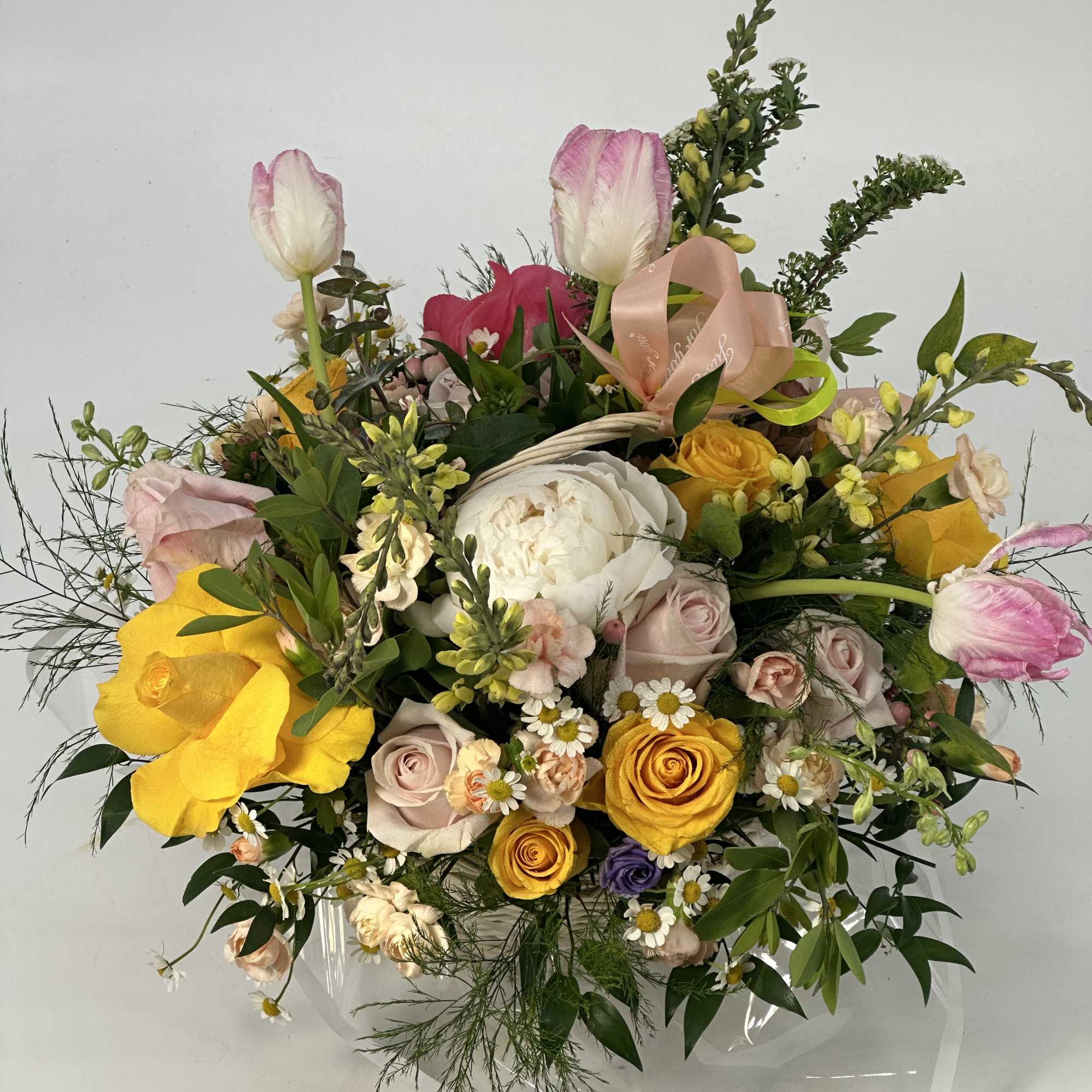 Experience the sweetness of spring with our Strawberry Swirl arrangement  (any
