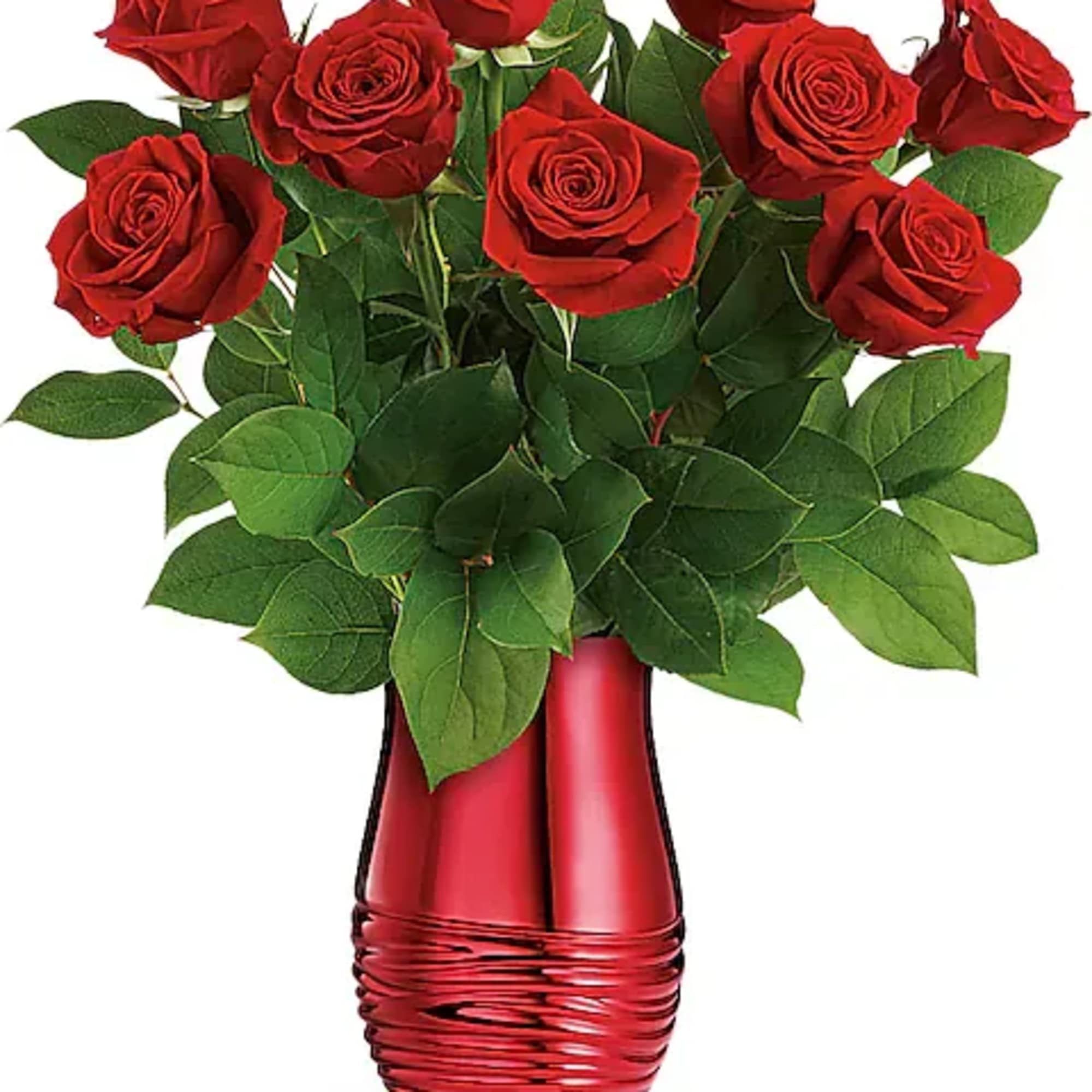 The epitome of romance, this classic red rose bouquet looks oh-so-luxurious in
