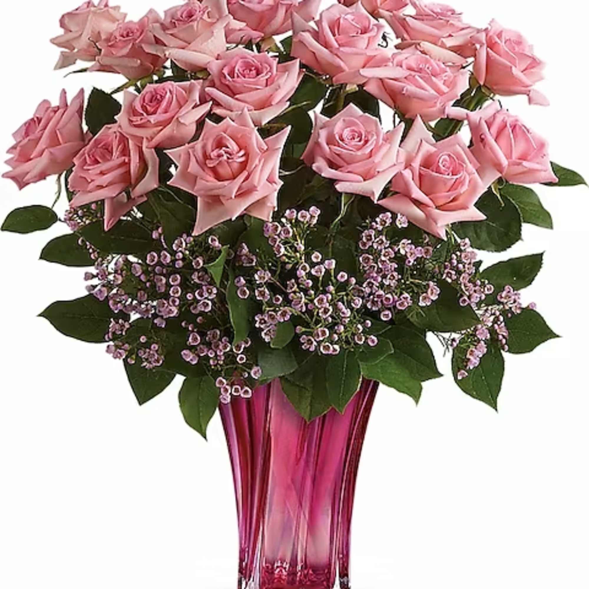 Perfectly pink! Beautifully simple, this exquisite mix of soft pink roses and