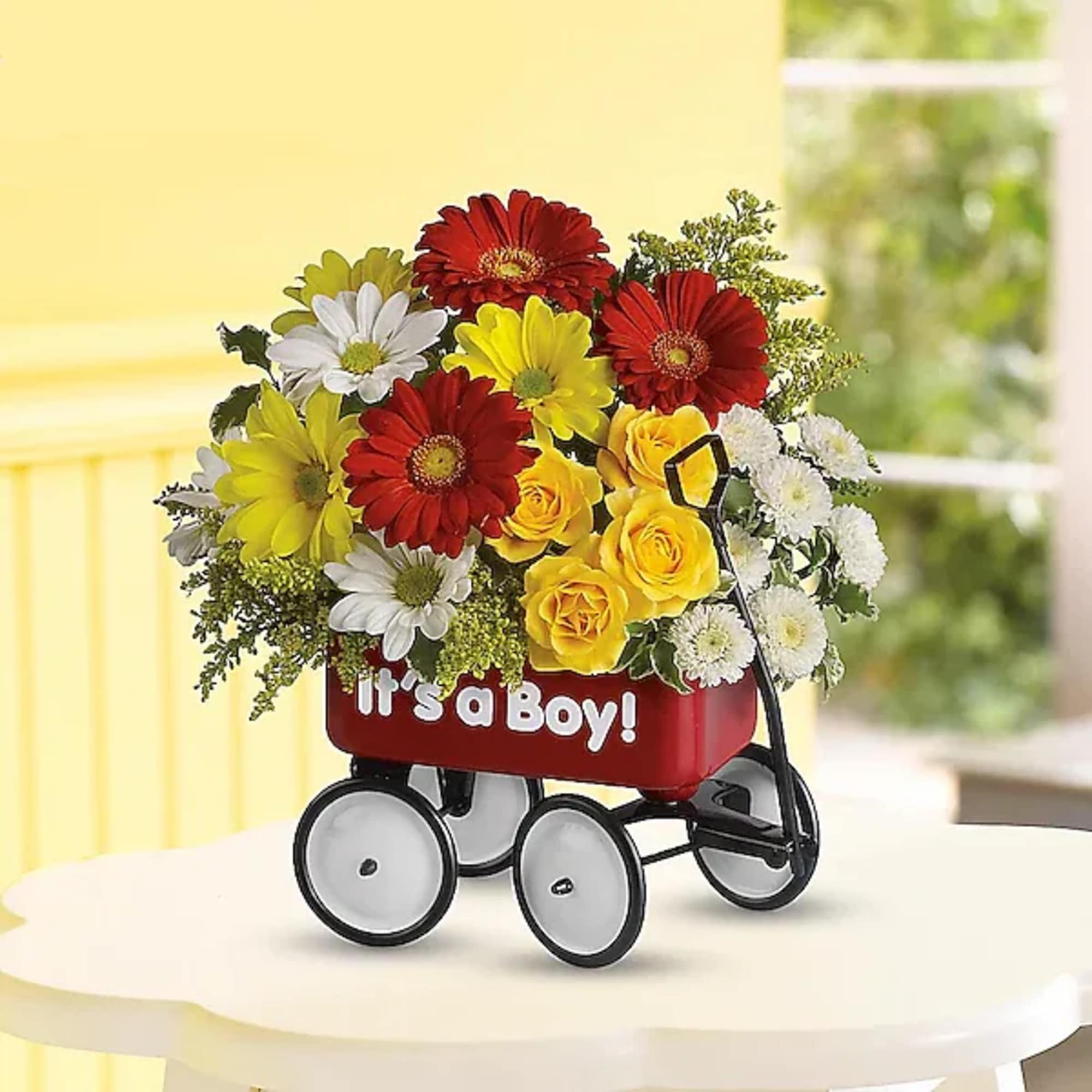 Talk about the perfect welcome wagon! Available for boys and girls, this