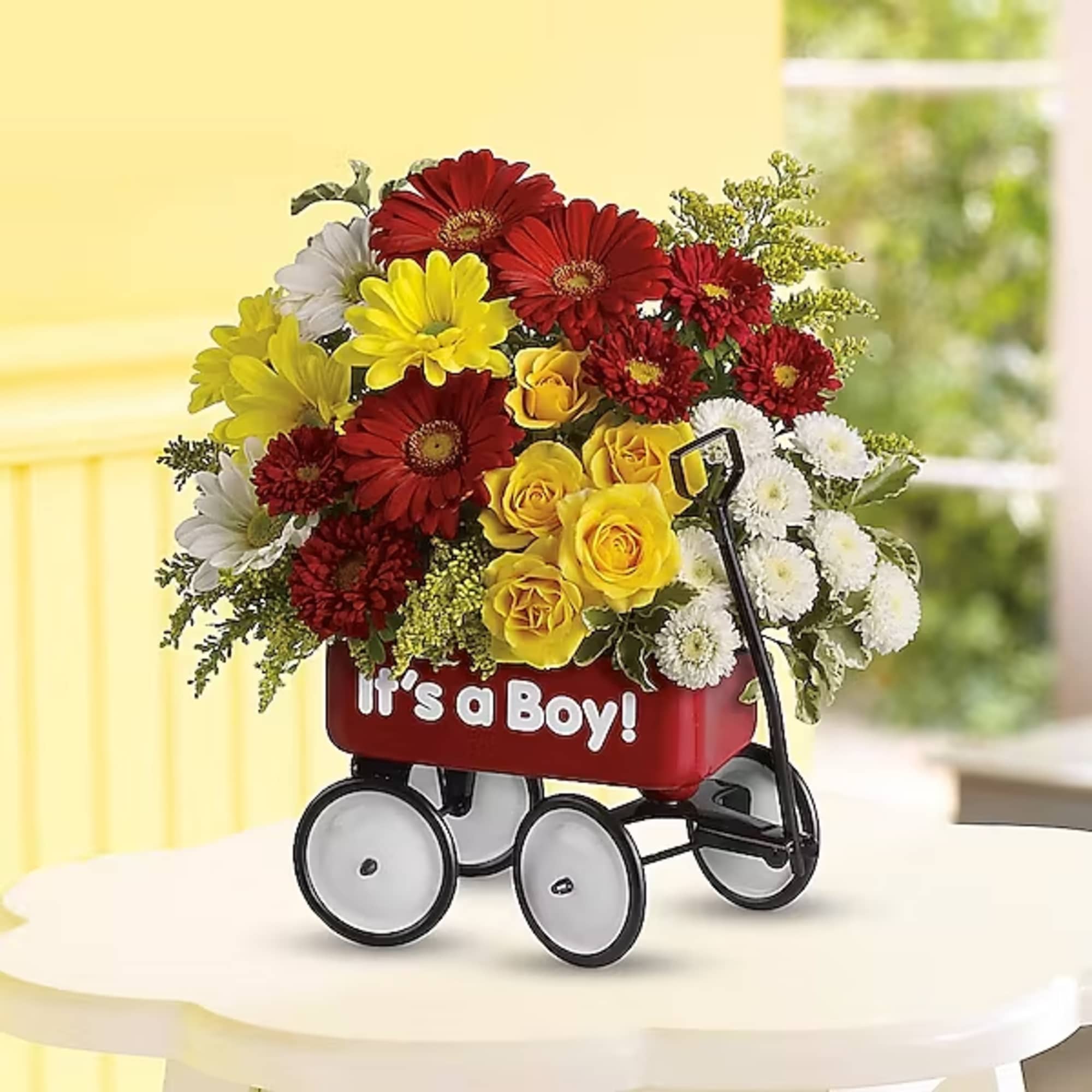 Talk about the perfect welcome wagon! Available for boys and girls, this