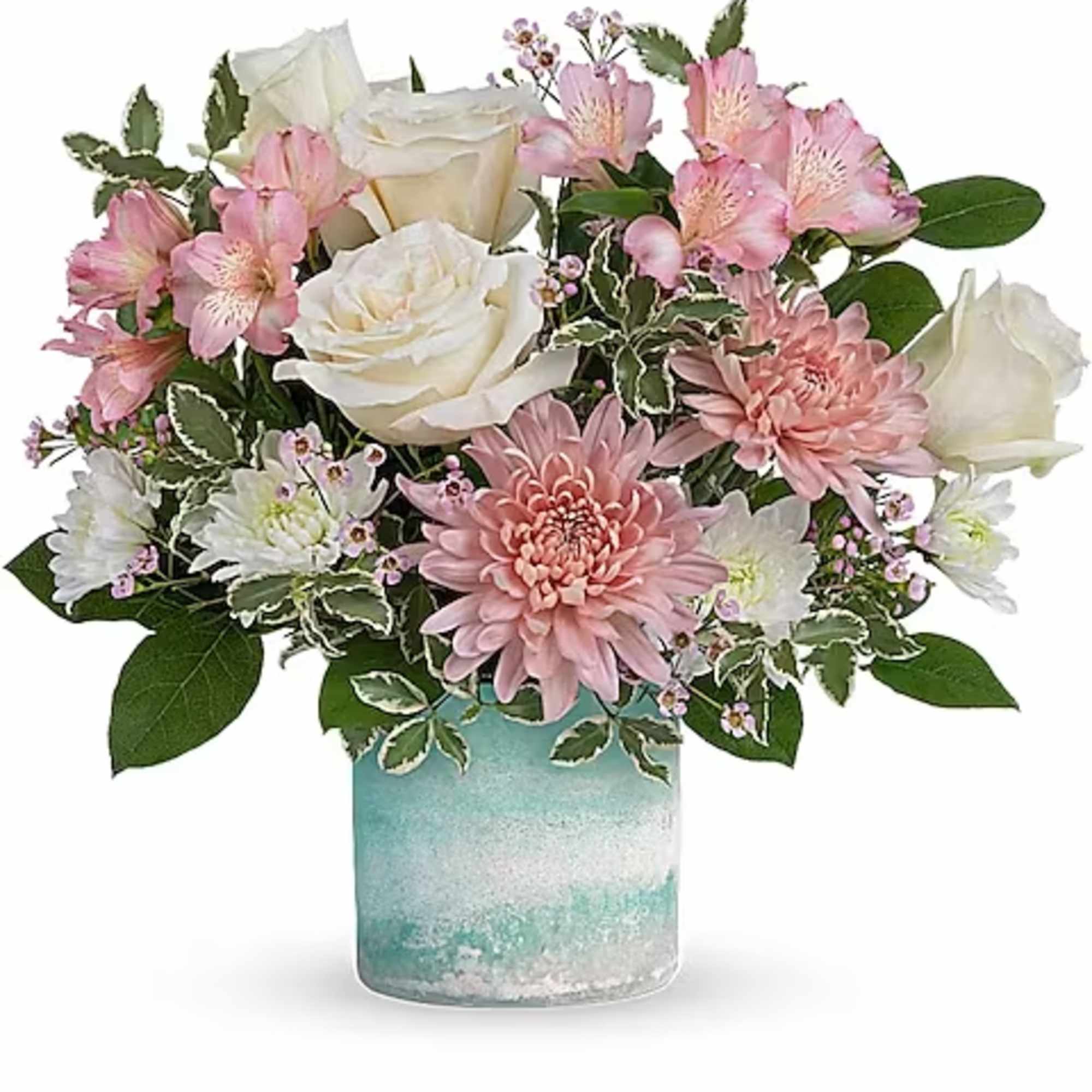 Send your sweetest wishes their way with this charming bouquet of cream