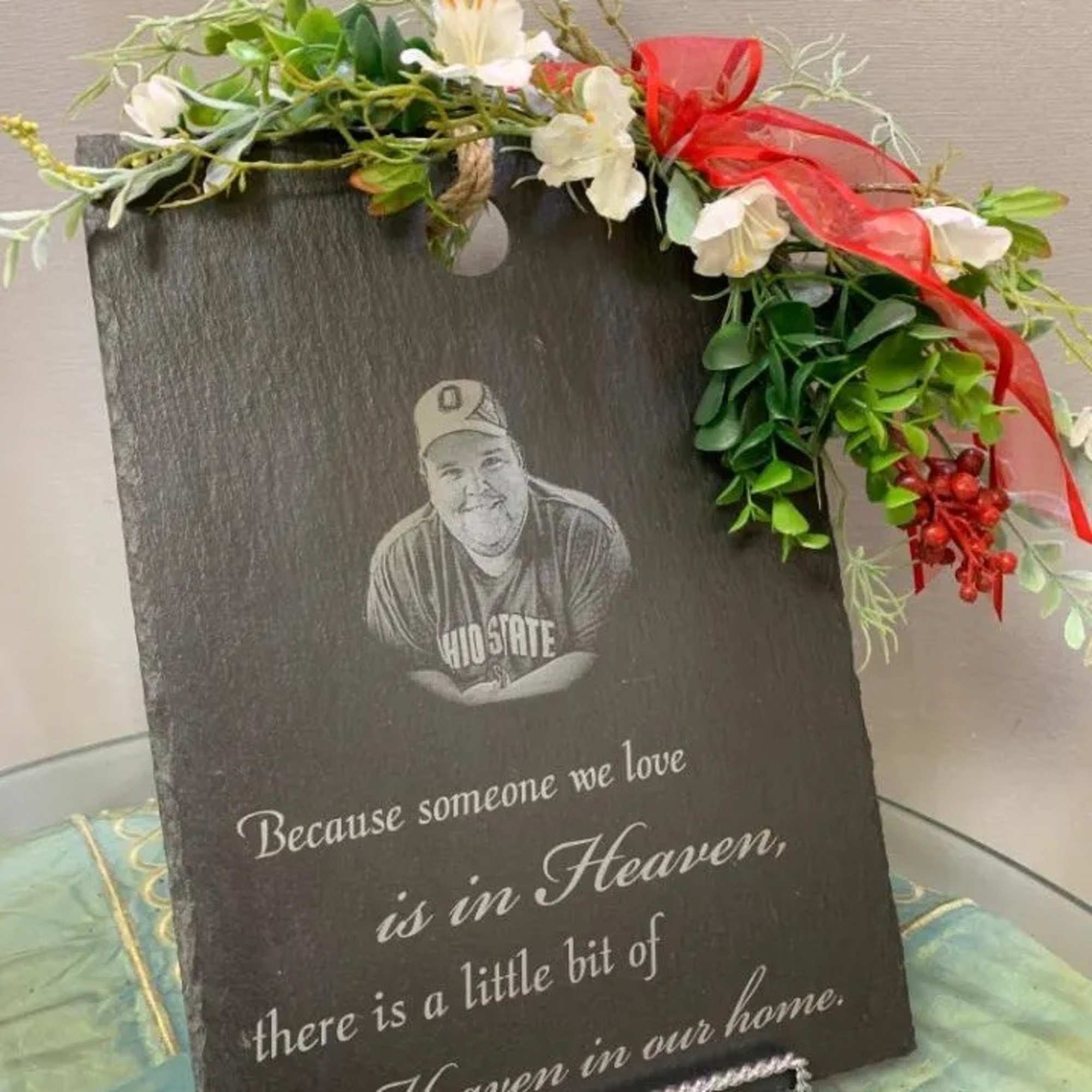 Hanging Slate Personalized with words and a picture. Please note we have Hanging Slate Personalized with words and a picture. Please note we have