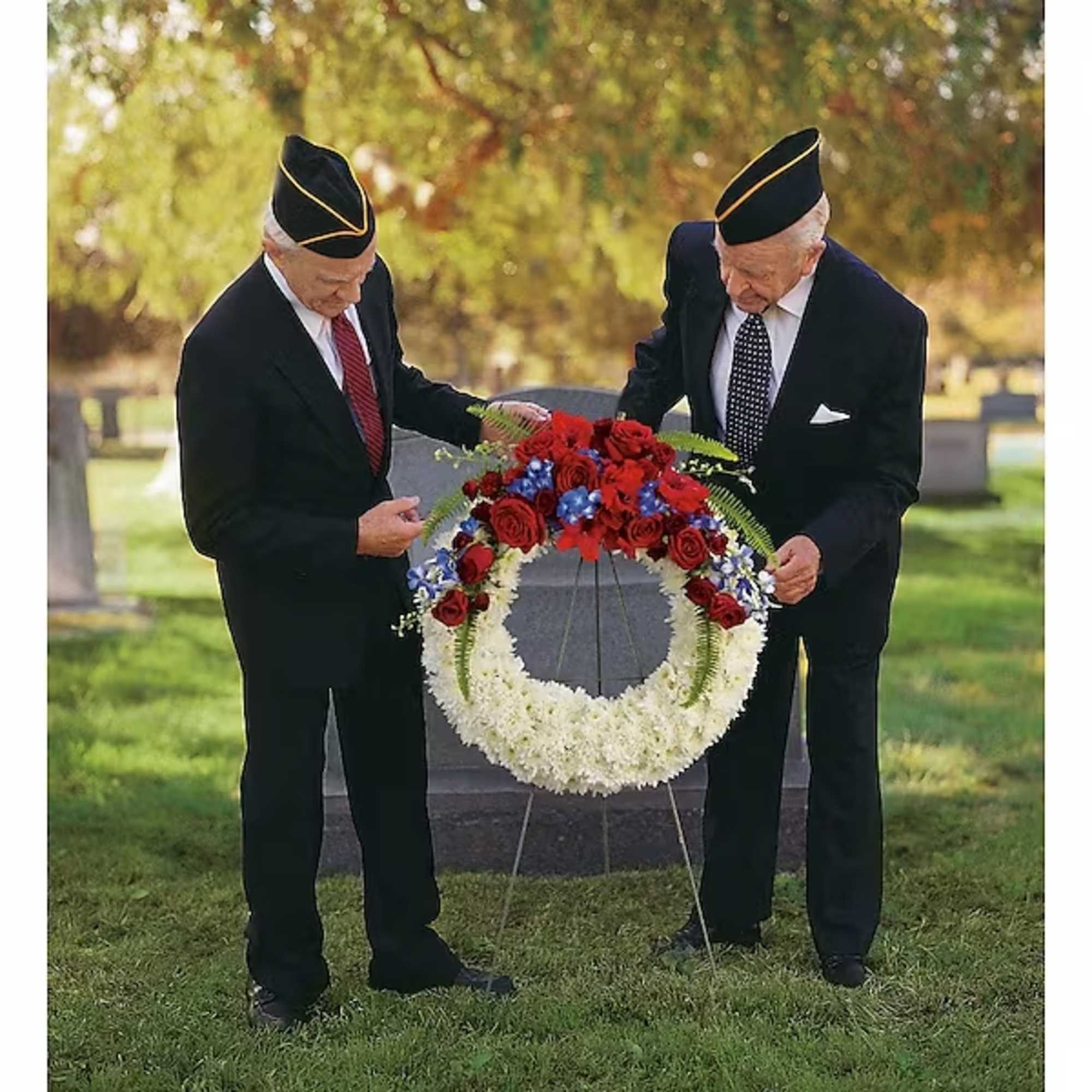 A stunning display of patriotism, strength and sympathy. This red, white and