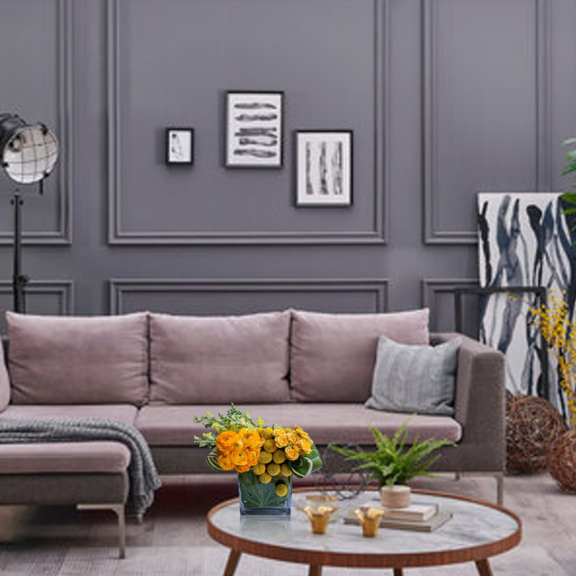 This petit vase is overflowing with a summer mix of fine flowers.