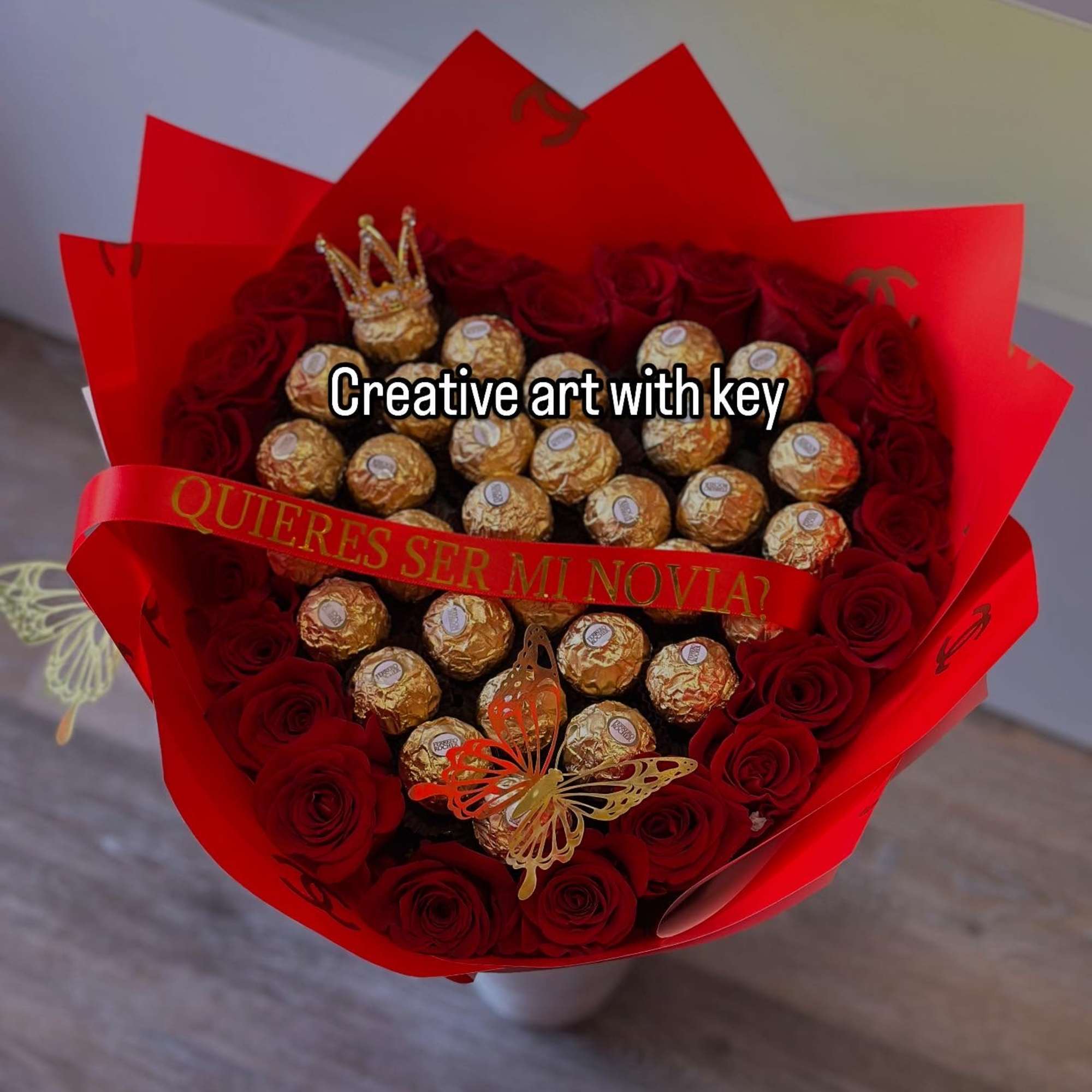 CHANEL HEART BOUQUET WITH HIDDEN PERSONALIZED PHRASE . (NOTICE!!! WE WILL NOT