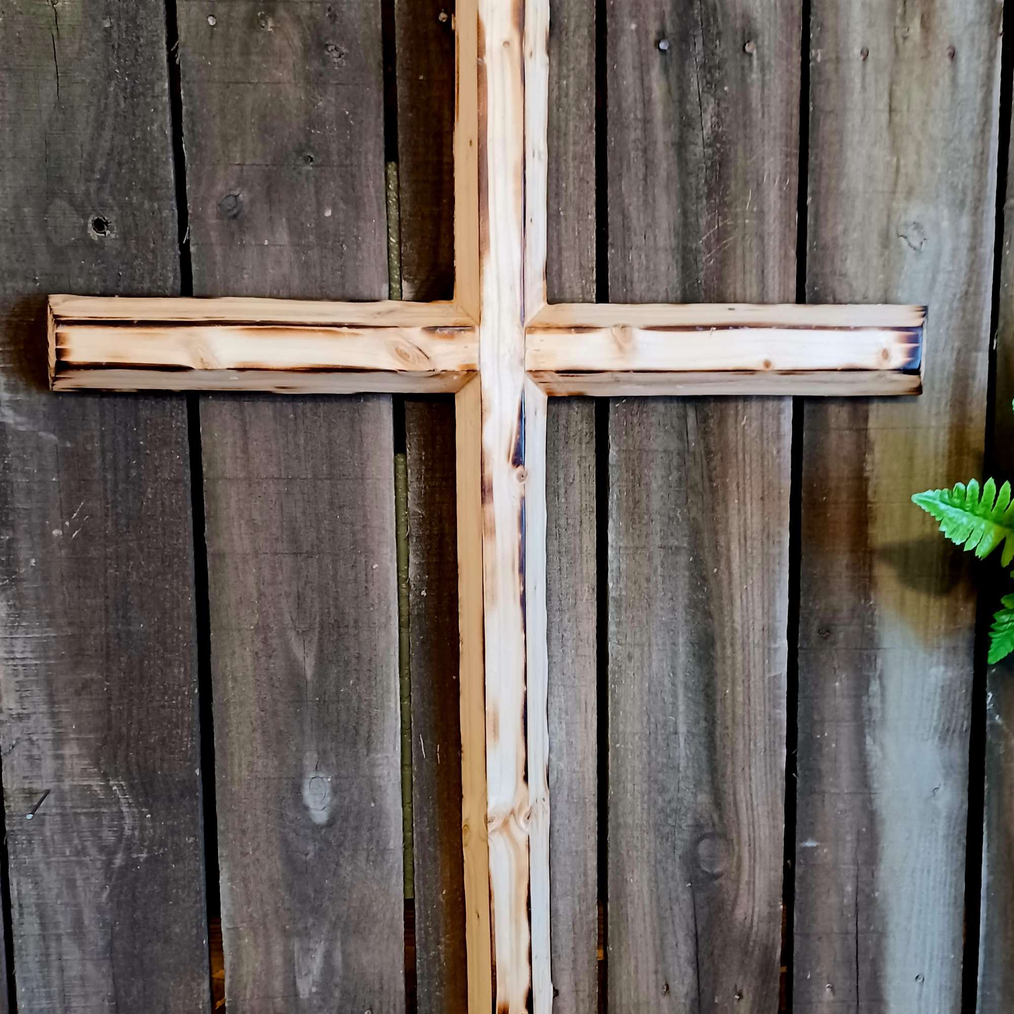Wood Cross. Available in brown and white washed. 35 inches tall. 23