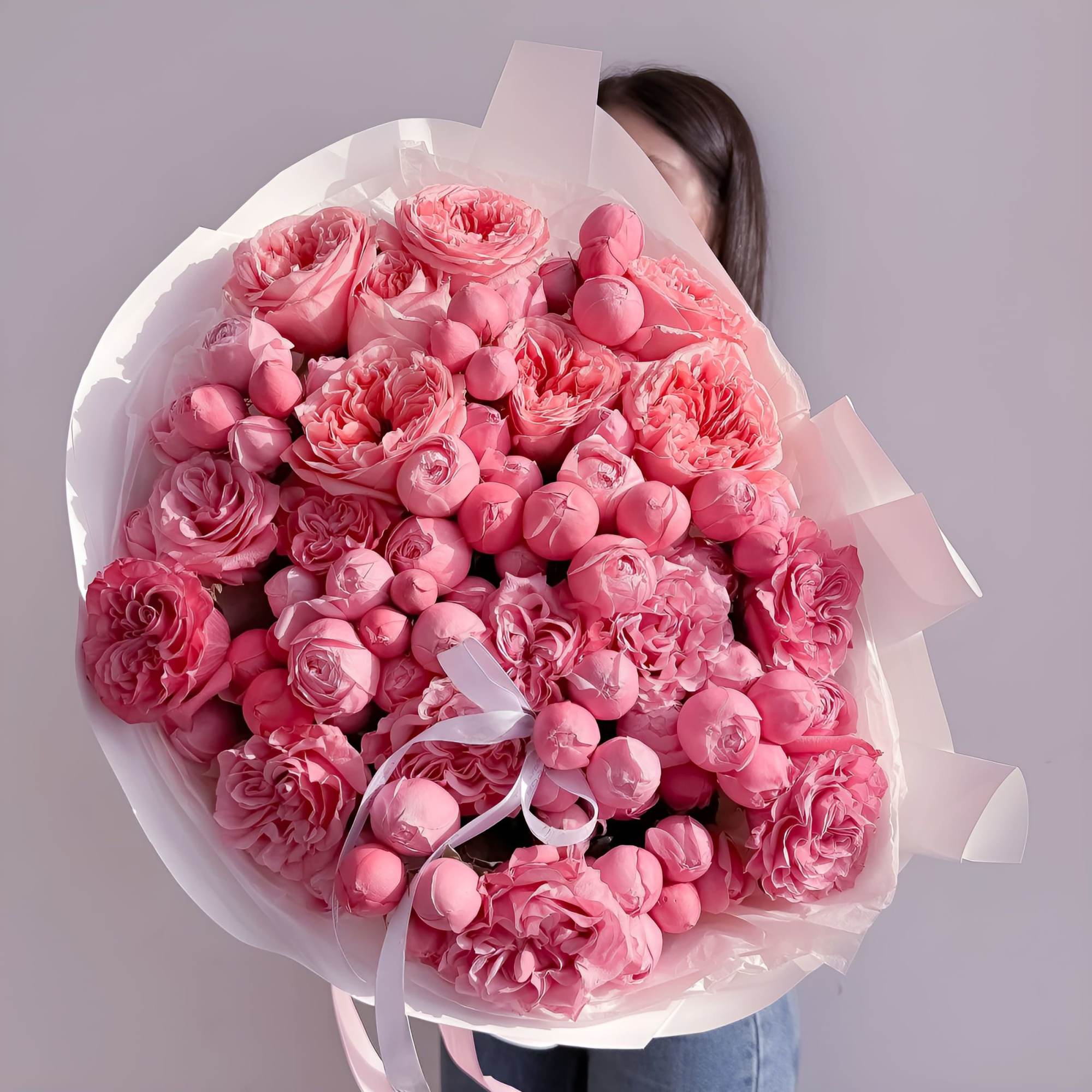 An irresistible burst of rich pink garden roses and spray roses, Pink