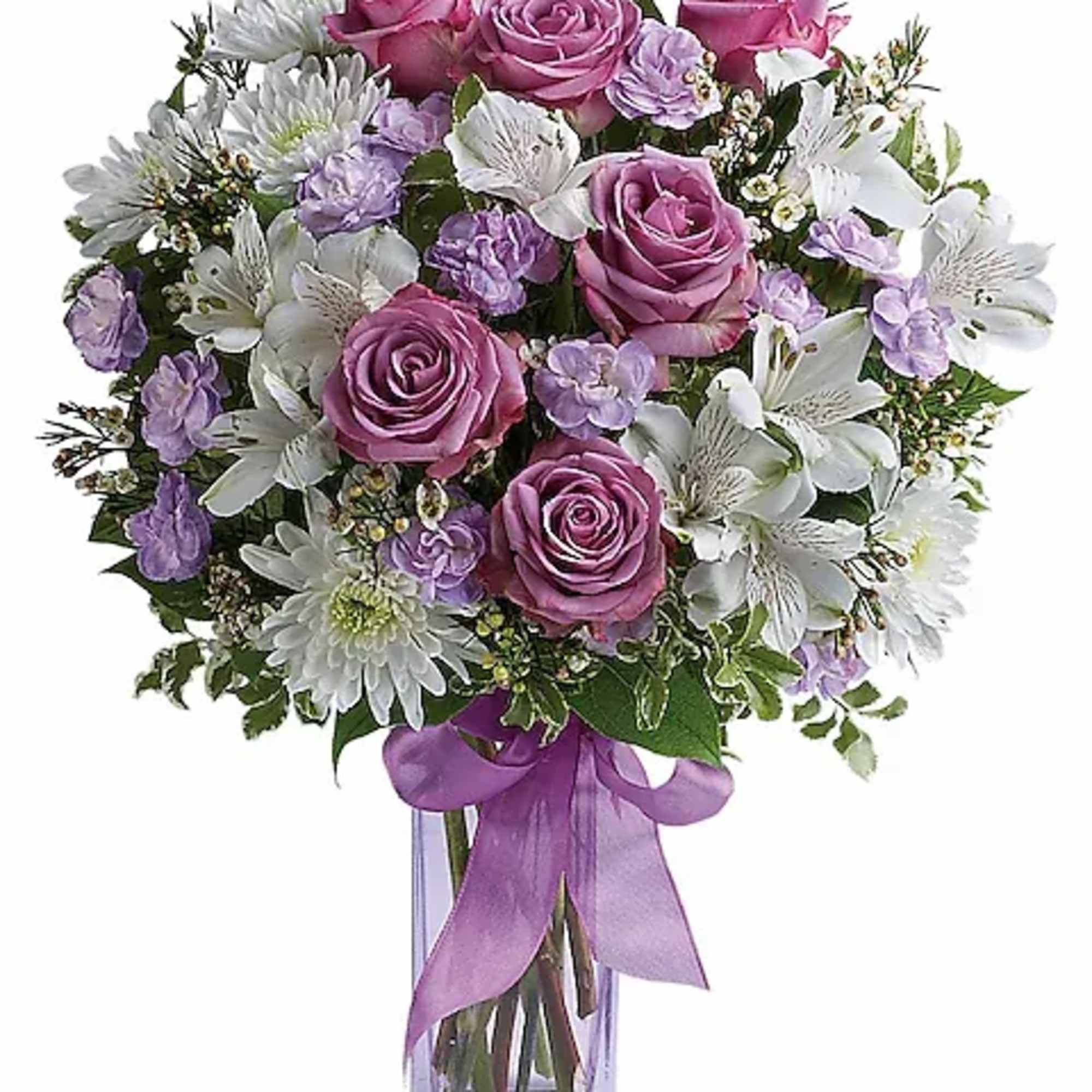 Fill her heart with laughter! The ultimate lavender-lover's bouquet, this gleeful gift