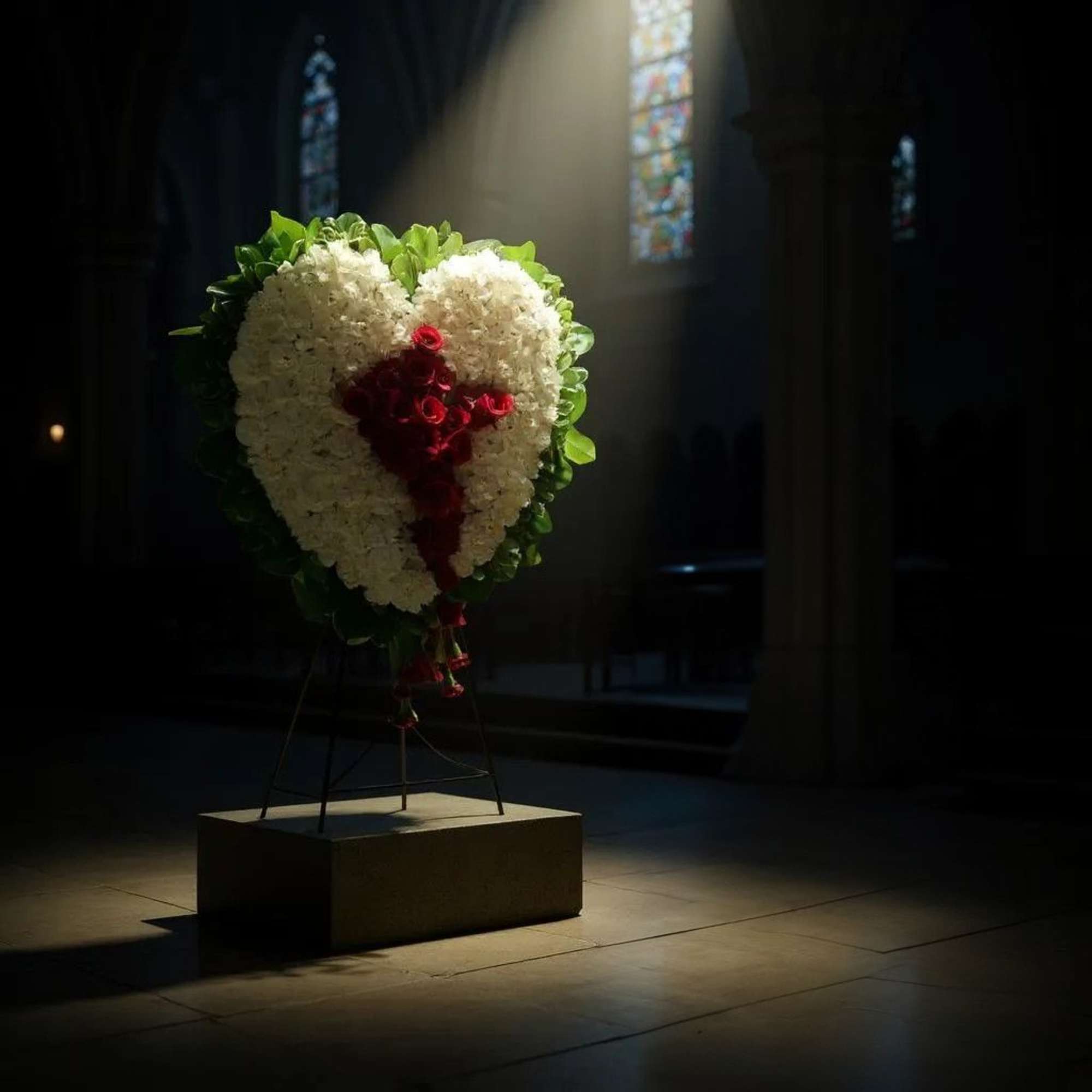 A heartfelt expression of loss and remembrance, this striking arrangement features a
