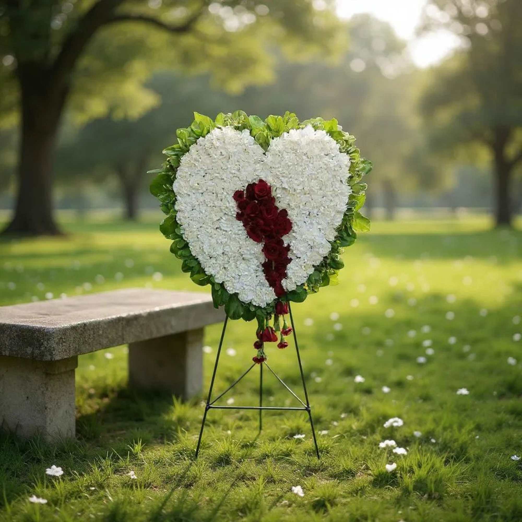 A heartfelt expression of loss and remembrance, this striking arrangement features a