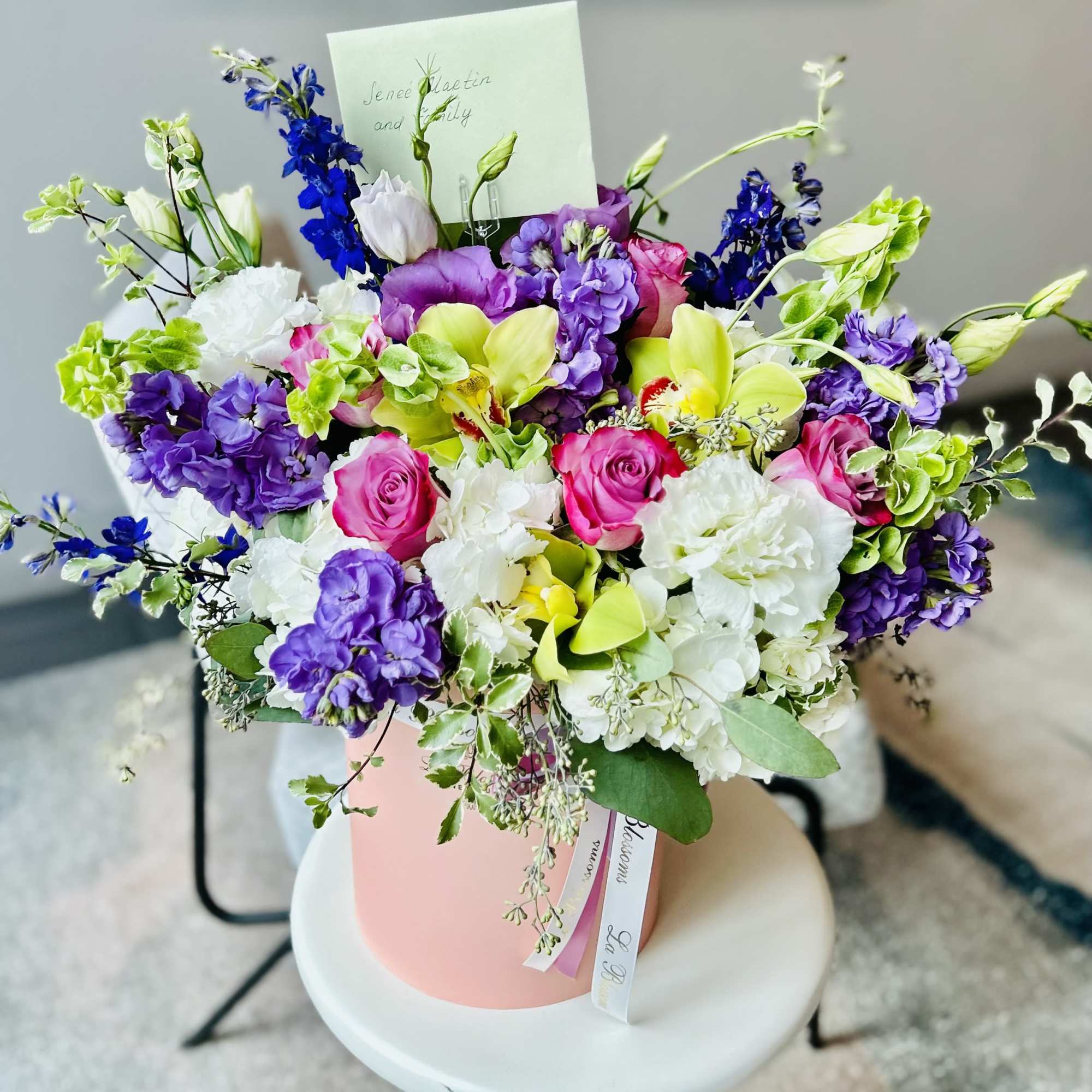 This bouquet is a beautiful blend of vibrant colors and delicate flowers This bouquet is a beautiful blend of vibrant colors and delicate flowers