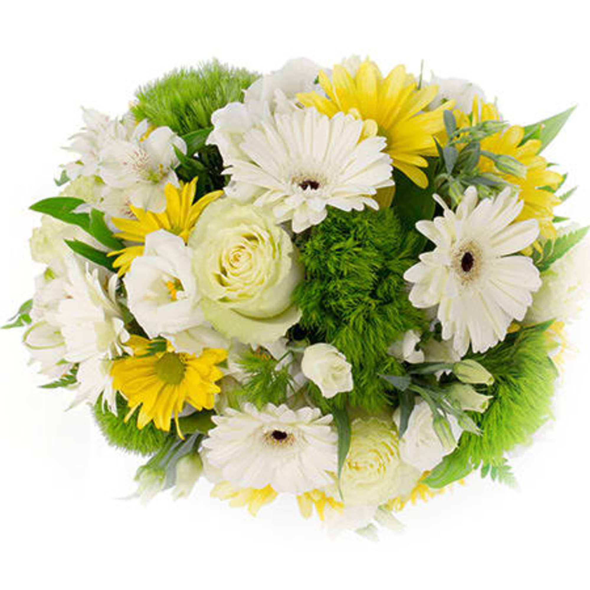 This beautiful arrangement of magic roses and alstroemerias will give happy thoughts.Send