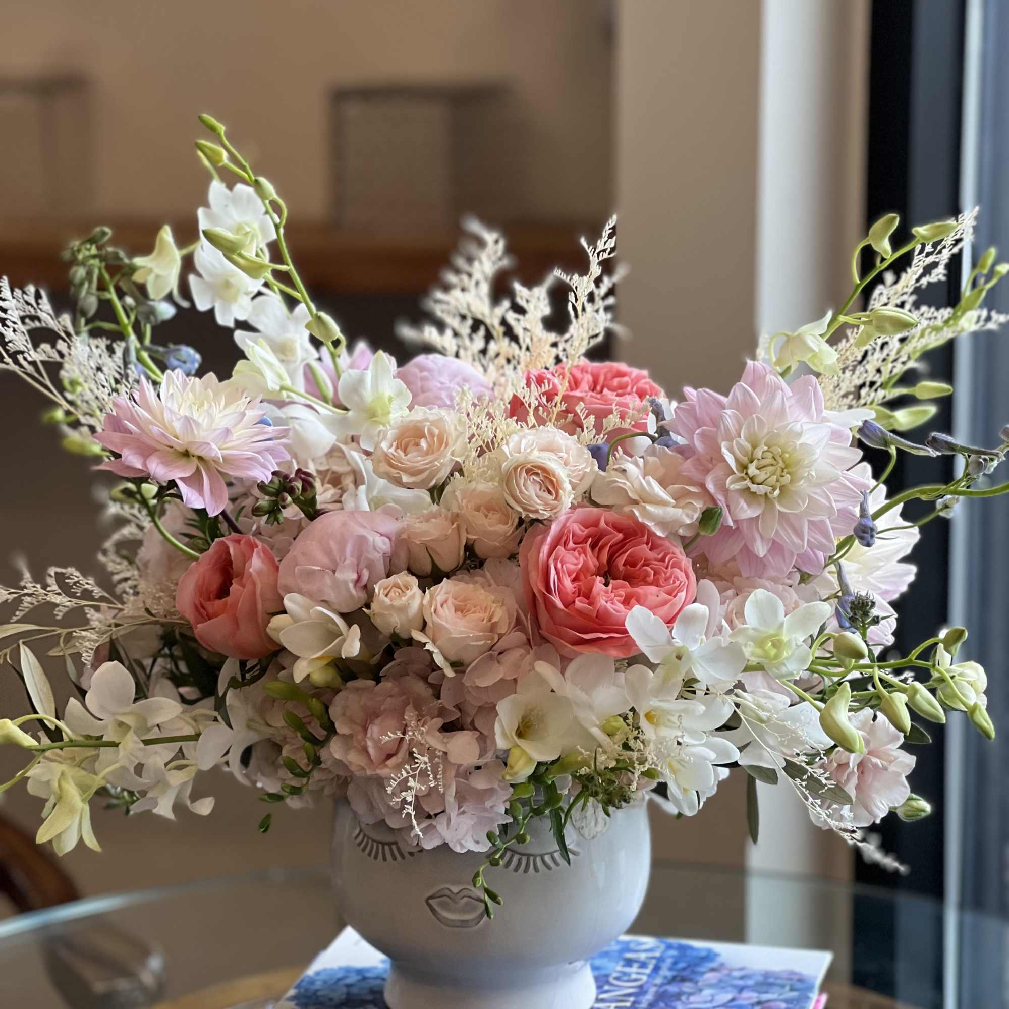 Flowers: pink x-pression garden roses, light pink peonies, blush majolica spray roses Flowers: pink x-pression garden roses, light pink peonies, blush majolica spray roses