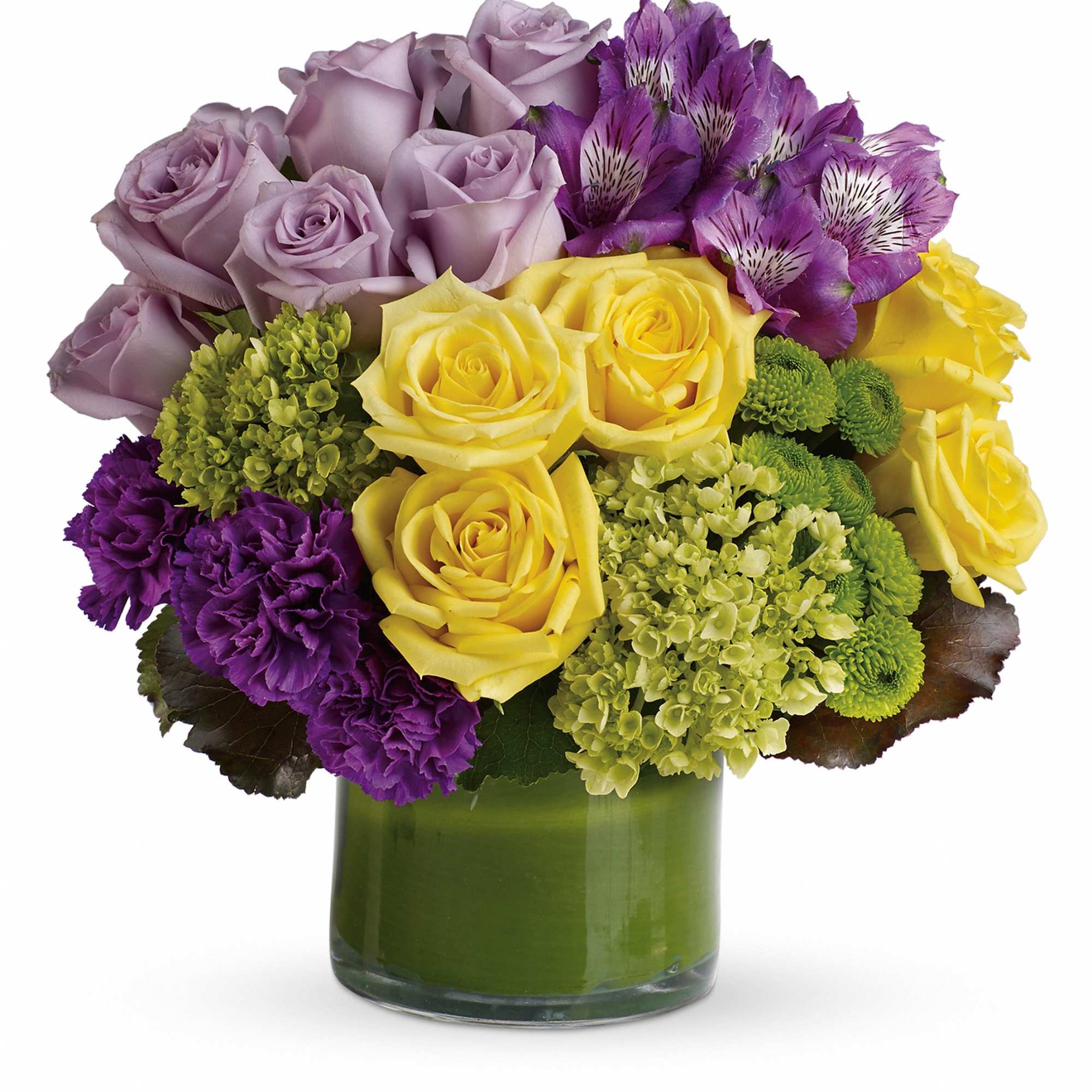 Make a floral fashion statement! Hand-delivered in a leaf-wrapped cylinder vase, this Make a floral fashion statement! Hand-delivered in a leaf-wrapped cylinder vase, this