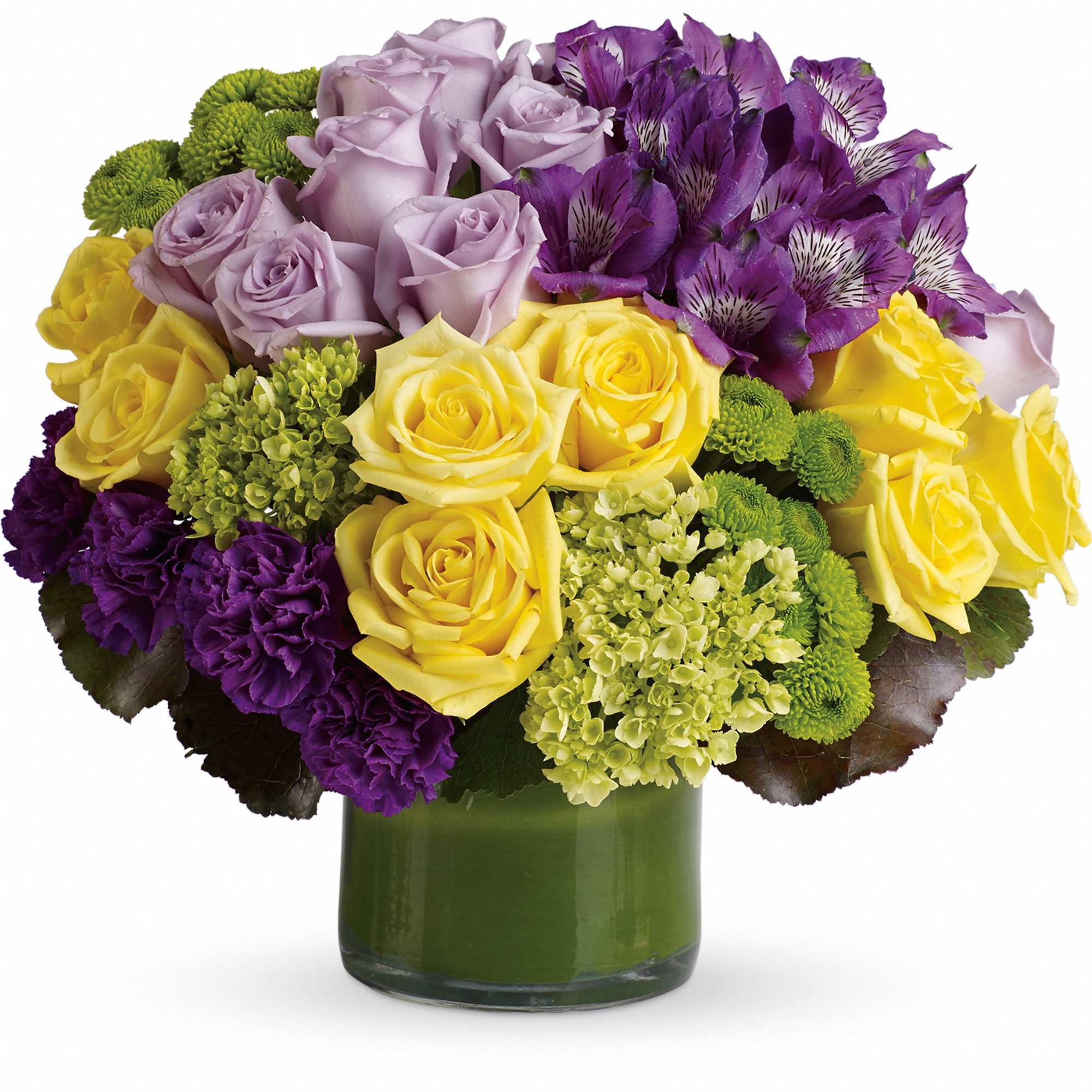 Make a floral fashion statement! Hand-delivered in a leaf-wrapped cylinder vase, this Make a floral fashion statement! Hand-delivered in a leaf-wrapped cylinder vase, this
