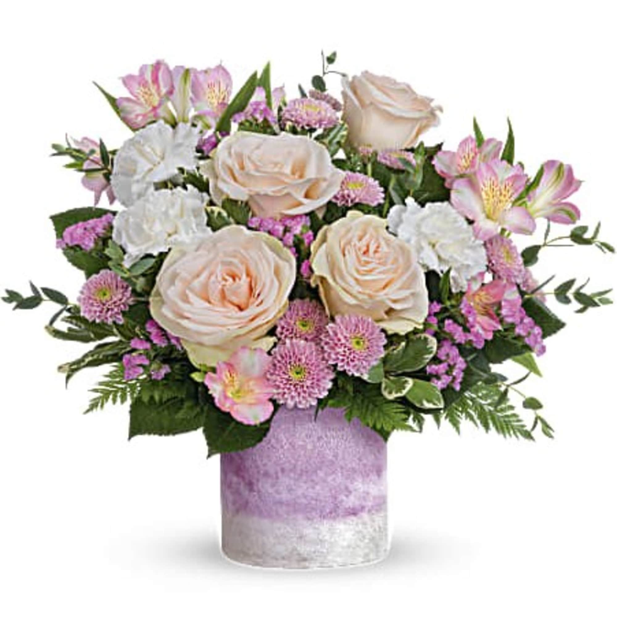 A pretty pink-me-up for any occasion, these blushing blooms in an art