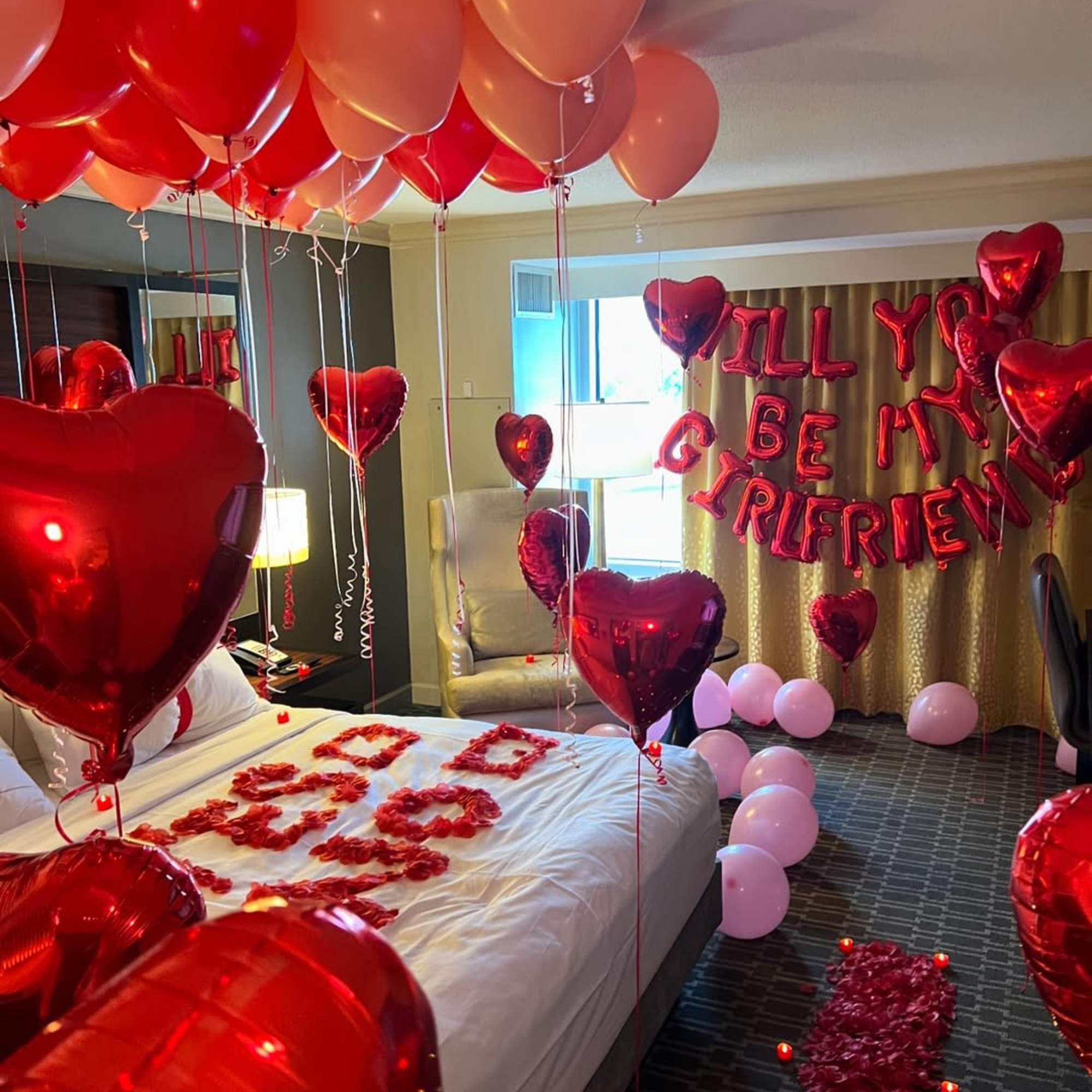 Create an unforgettable experience with this Romantic Surprise Decoration, designed to sweep