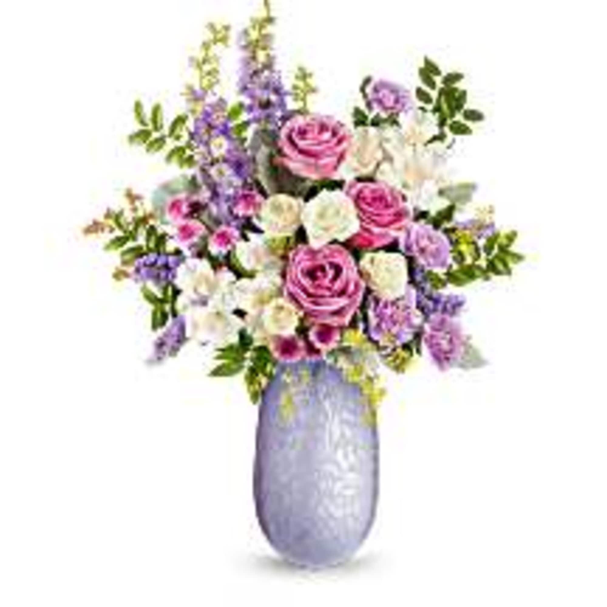  crafted from hand-blown art glass with an iridescent finish. A stunning