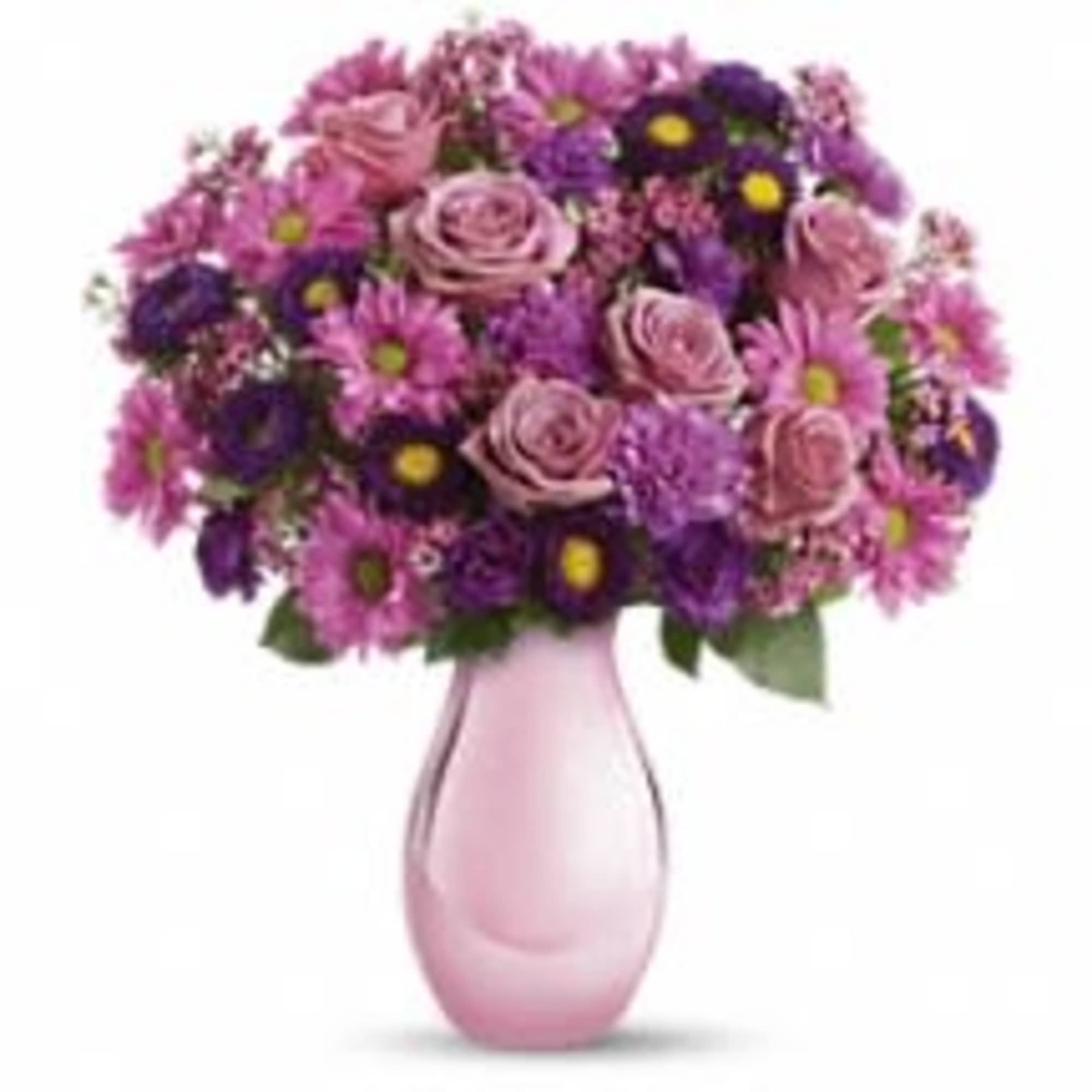 Well, this beautiful arrangement has charms that extend way beyond its blossoms.