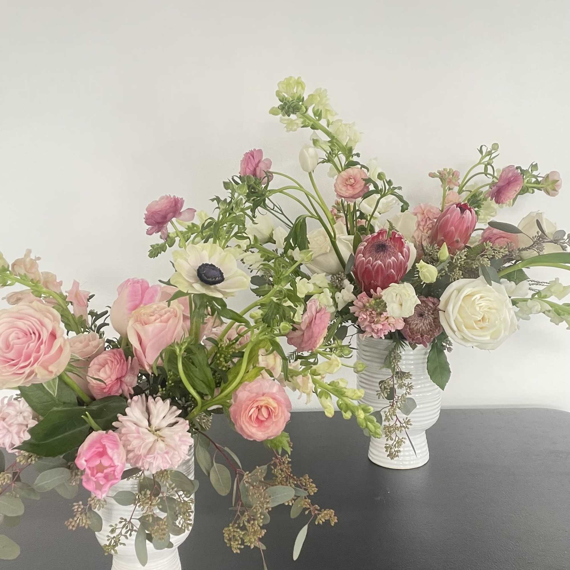 Elevate your decor with our  Soft + Subtle Compote Arrangement, where
