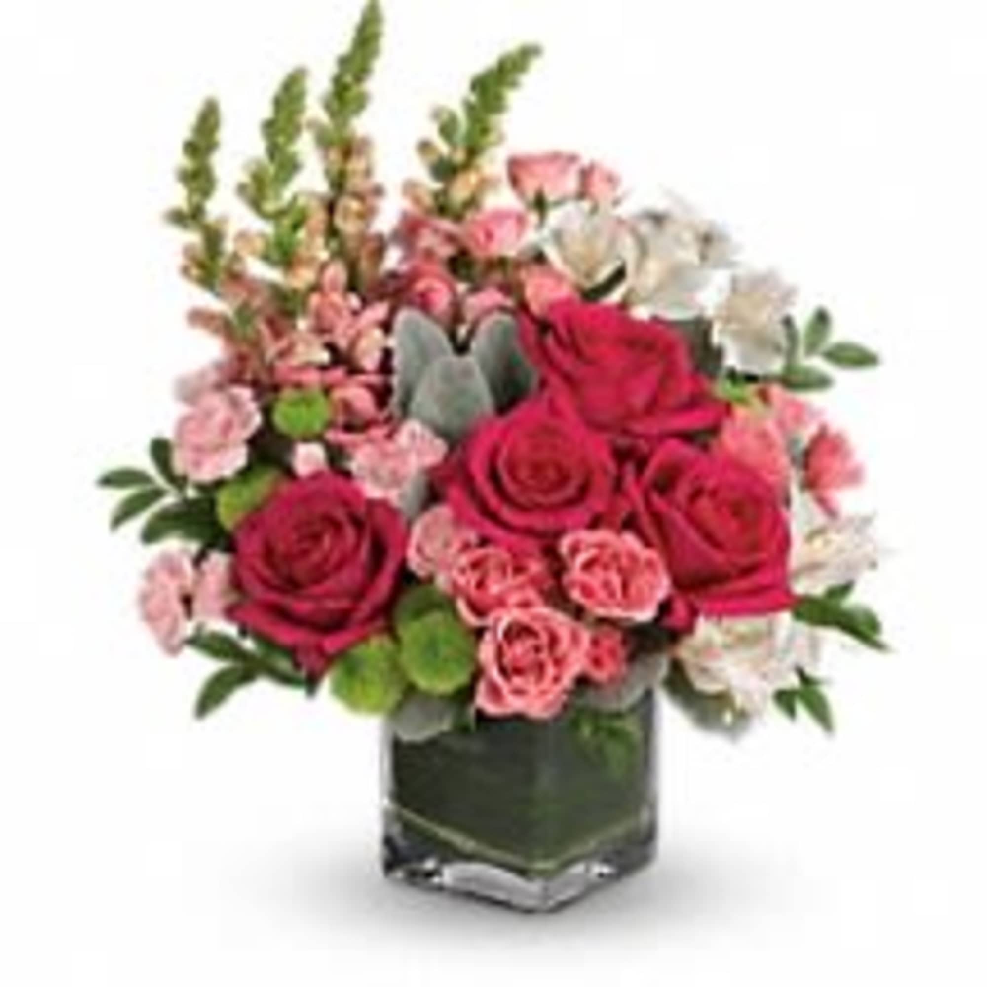 Fun and feminine, this hot pink bouquet is reminiscent of a spring
