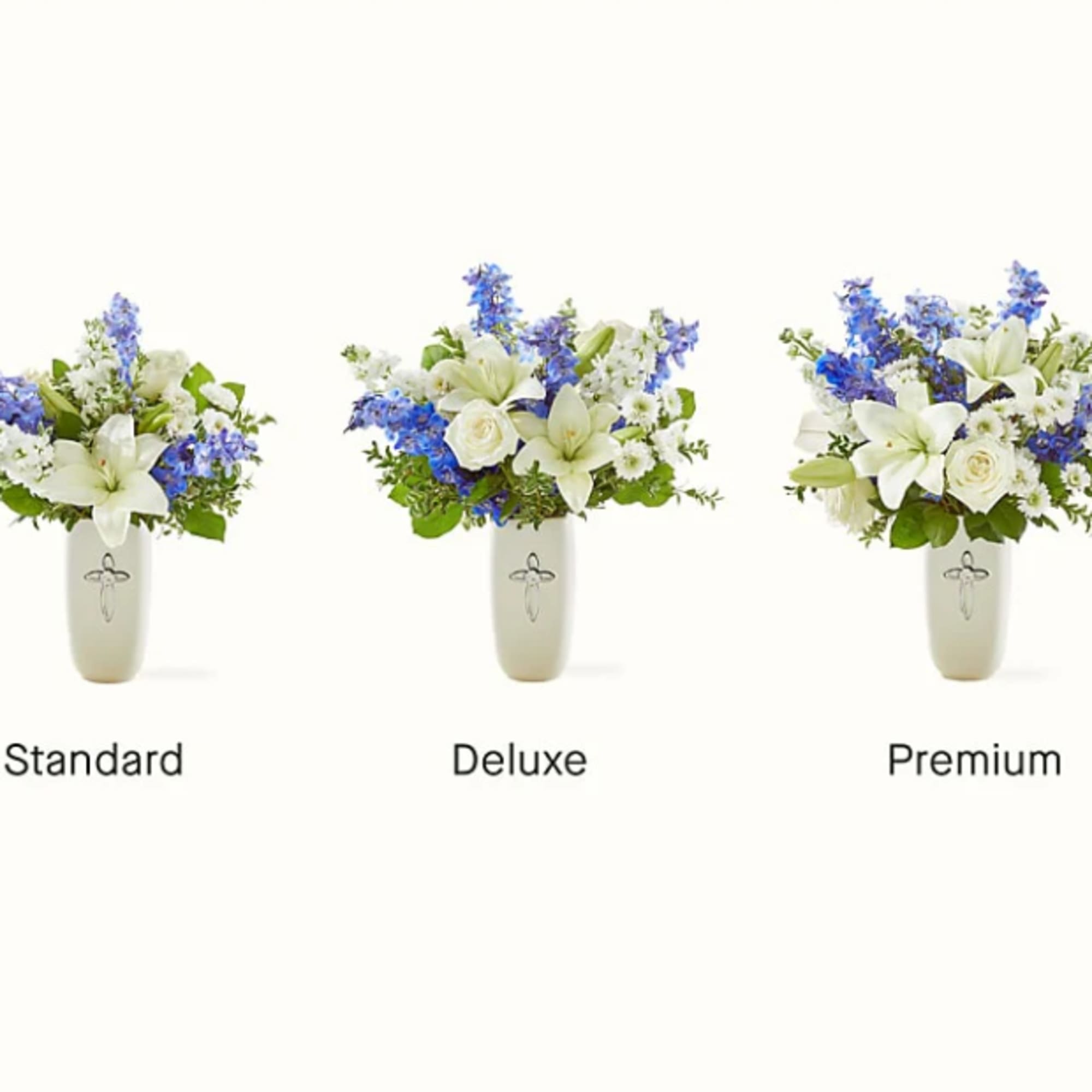 Heavenly blossoms indeed, this bouquet makes a beautiful gift to offer condolences