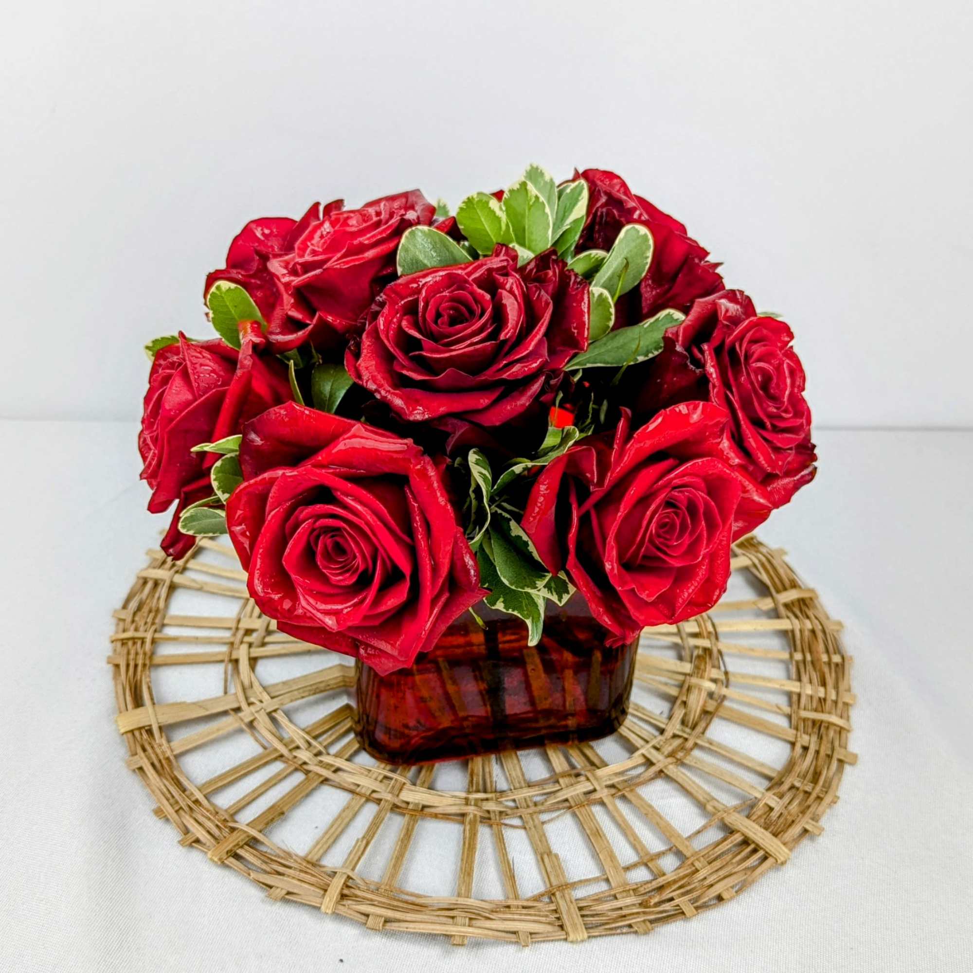 This bold yet tasteful bouquet is the perfect size for any desk.