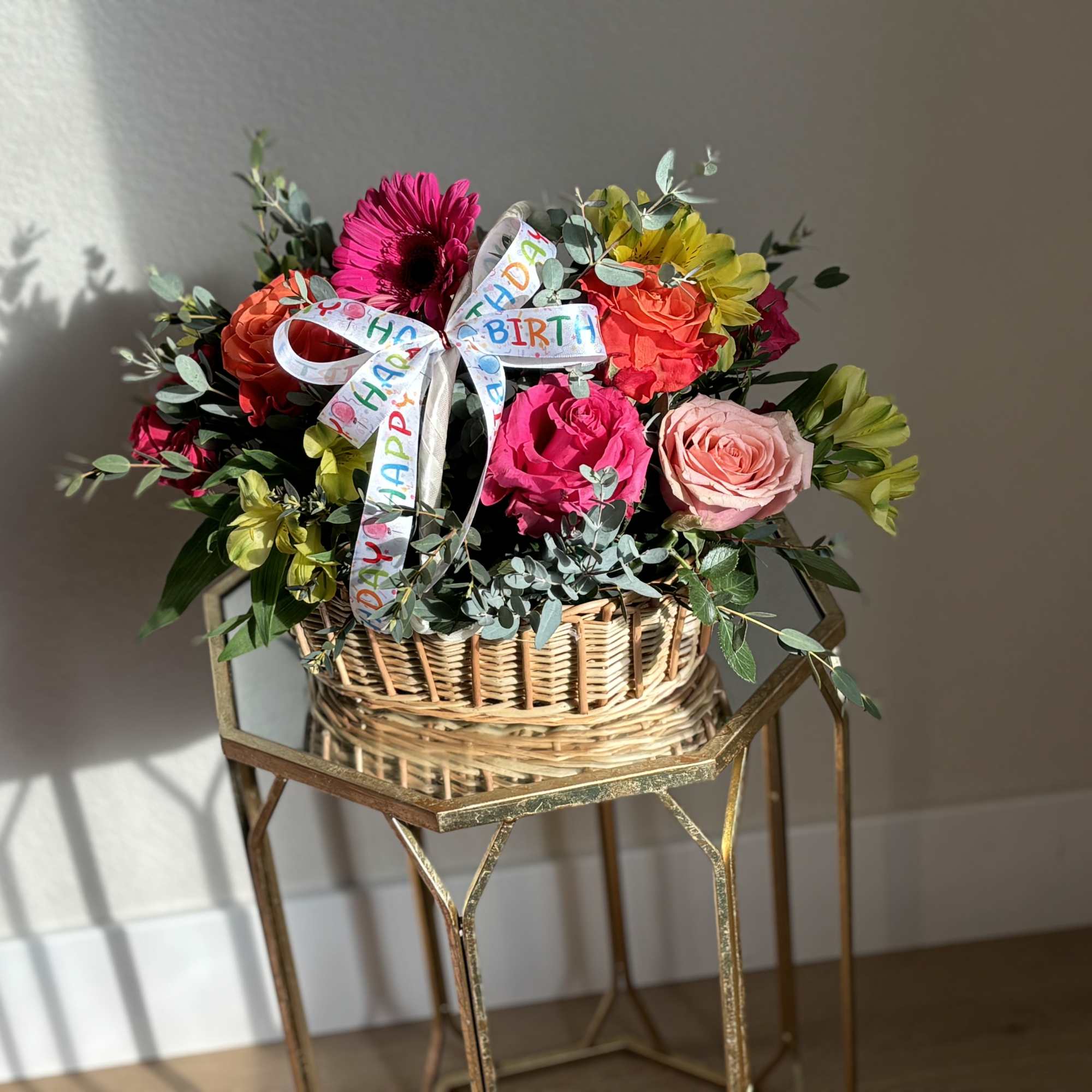 Colors full roses, and flowers , this playful bouquet sprinkles birthday cheer