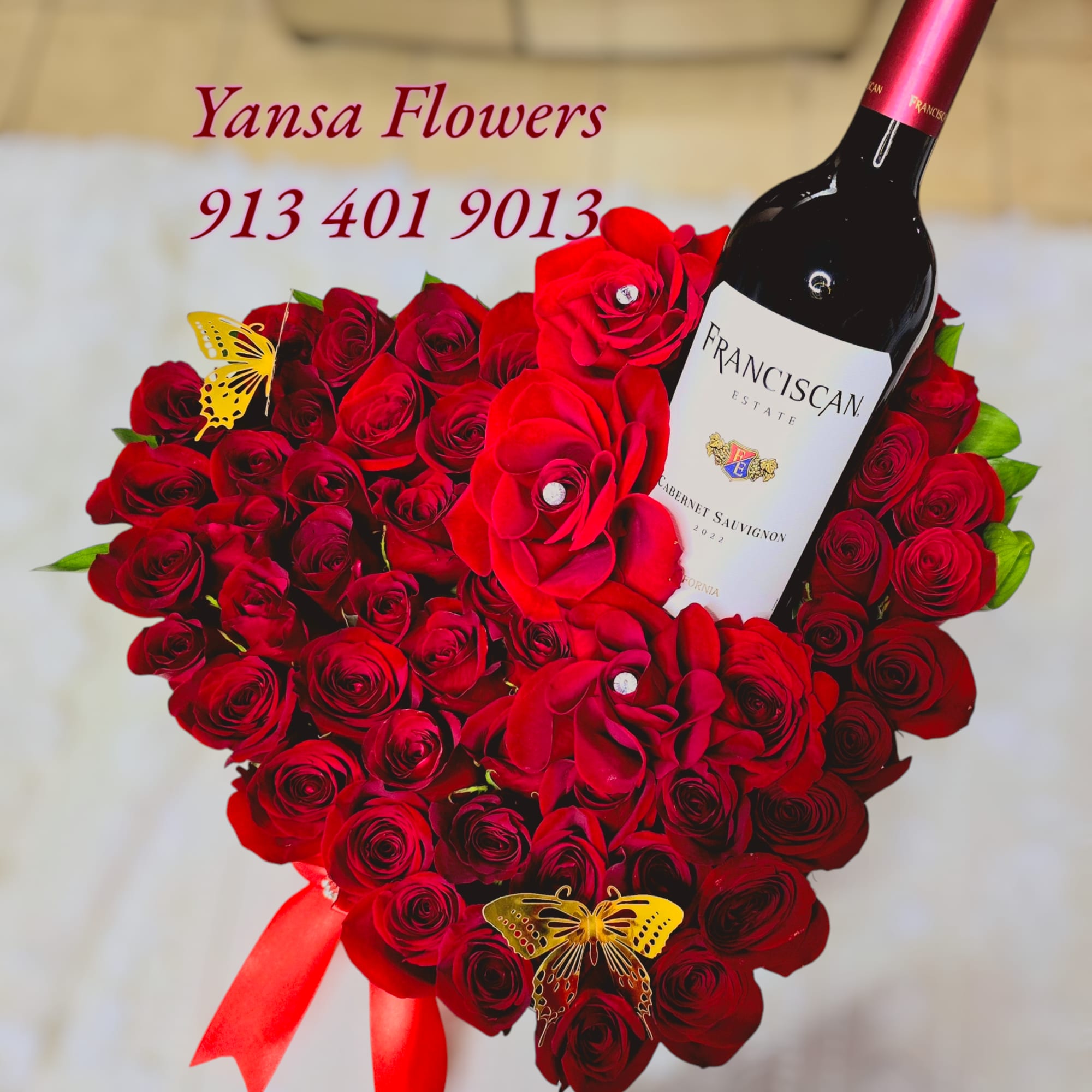 Bold Romance, Perfectly Poured 
This striking arrangement features passionate red roses inside